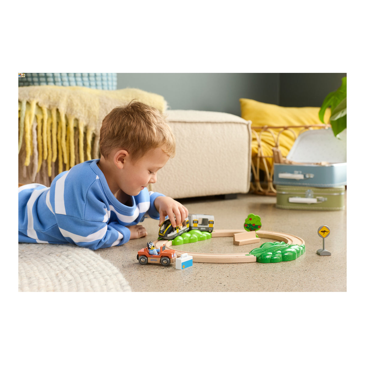 BRIO Bluey Train Set – 15-Piece Wooden Railway Set