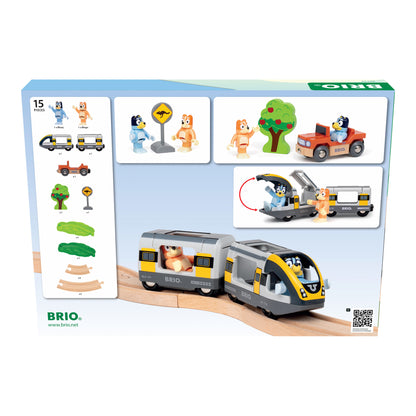 BRIO Bluey Train Set – 15-Piece Wooden Railway Set