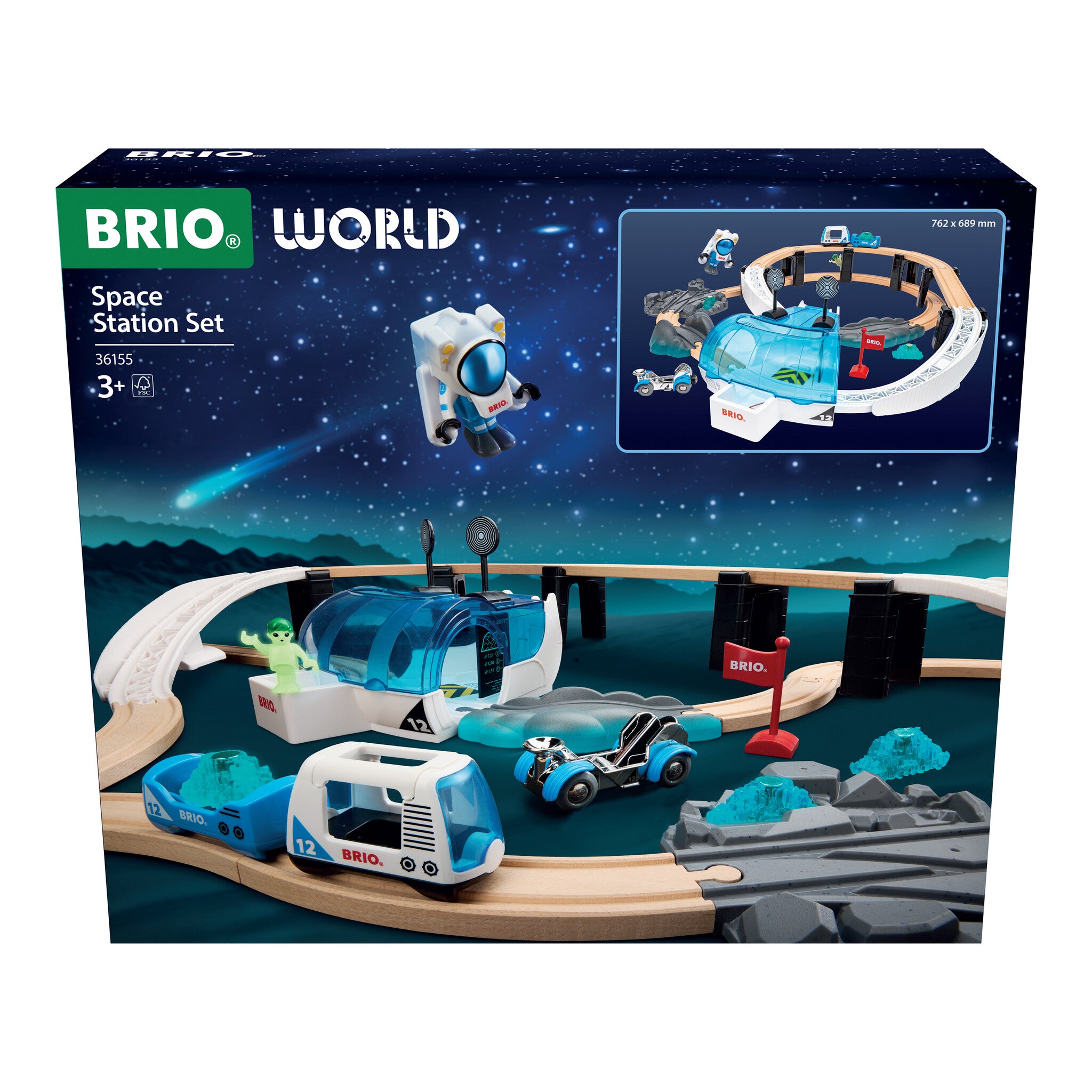 BRIO World Space Station Set – 40 Piece Wooden Railway Playset