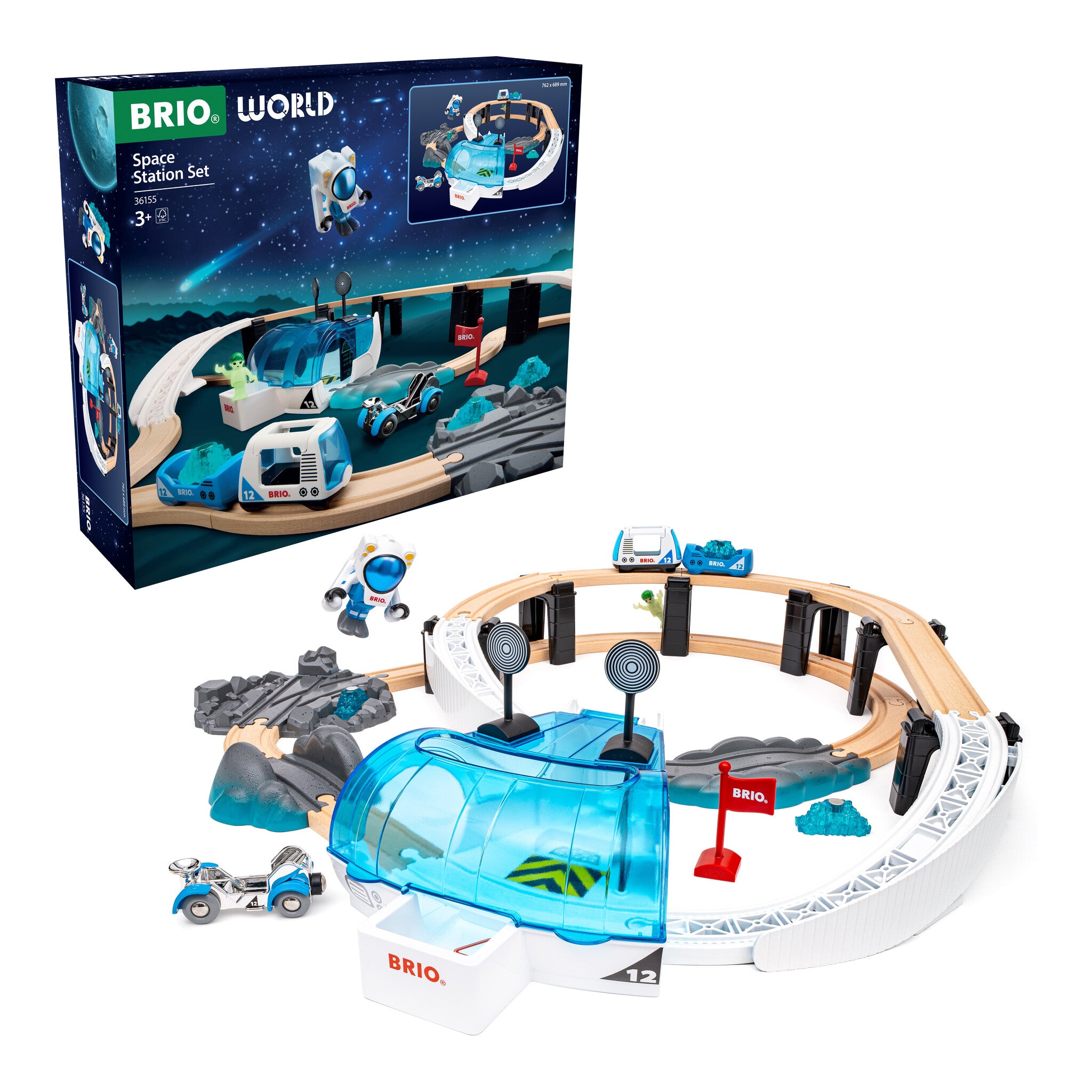 BRIO World Space Station Set – 40 Piece Wooden Railway Playset