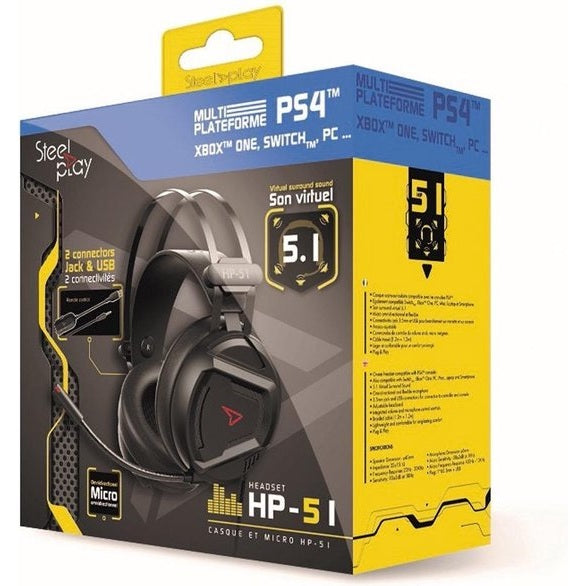 Steelplay HP51 Wired 5.1 Gaming Headset - Black