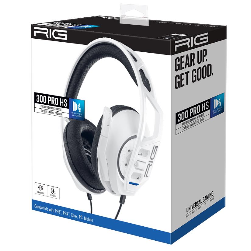 Nacon RIG 300 PRO HS Wired Gaming Headset for PlayStation - White