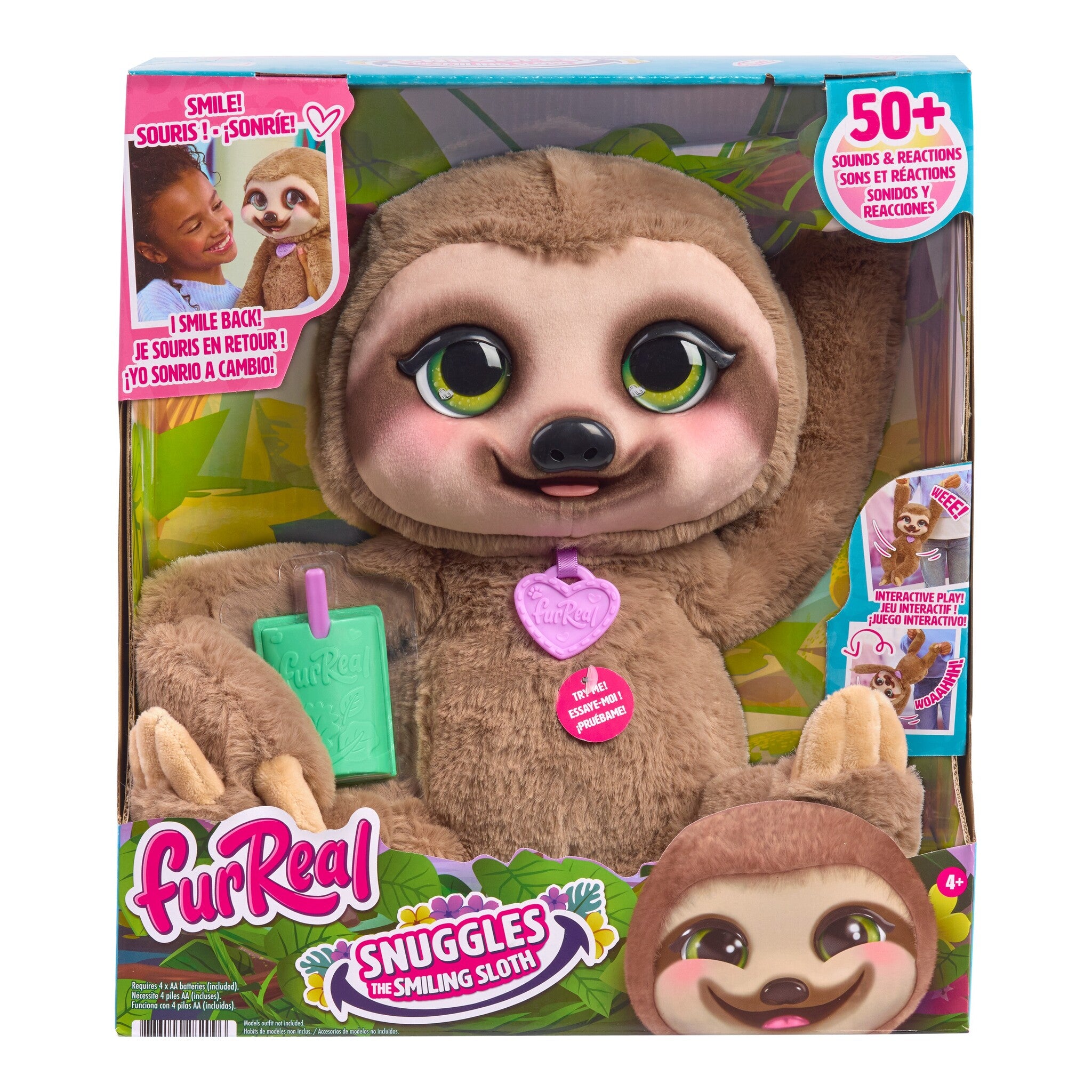 furReal Snuggles the Smiling Sloth Interactive Plush Toy