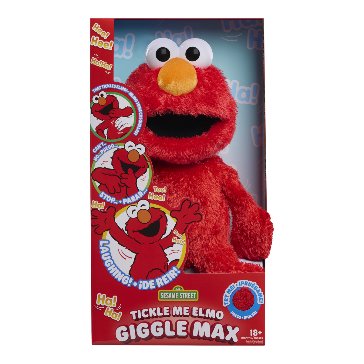 Sesame Street Tickle Me Elmo Giggle Max Interactive Plush Toy