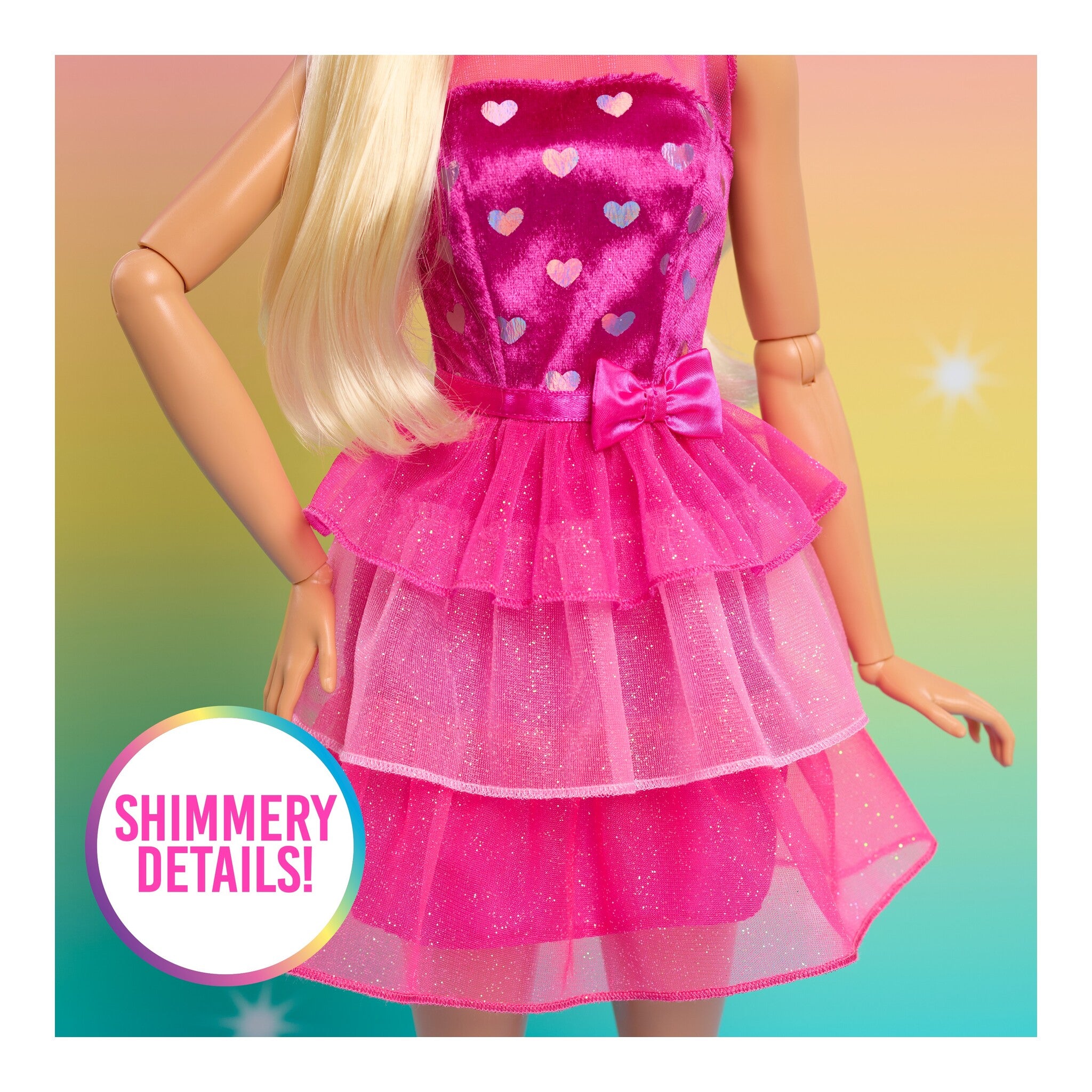 Barbie Large 28-Inch Blonde Doll with Shimmery Pink Dress