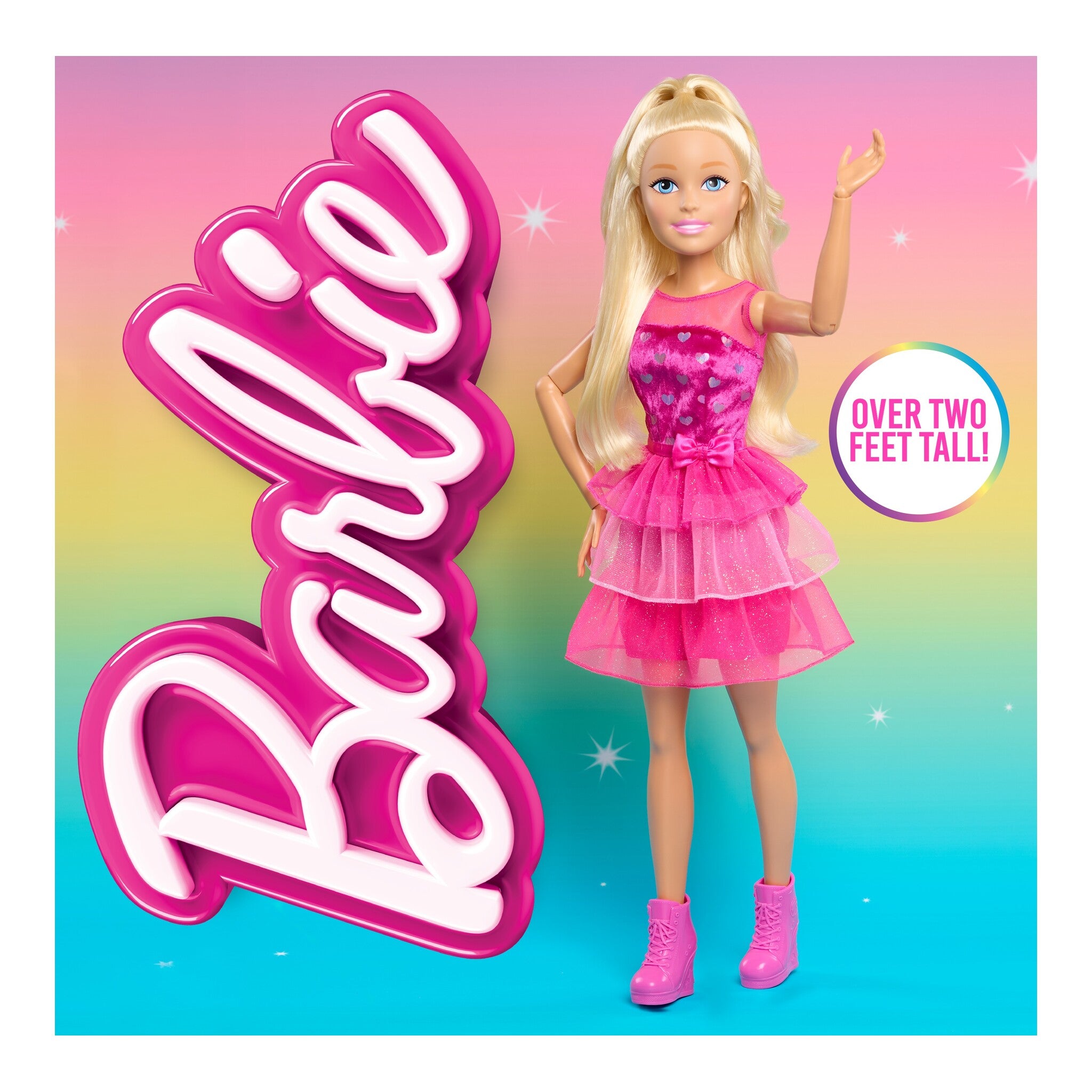 Barbie Large 28-Inch Blonde Doll with Shimmery Pink Dress
