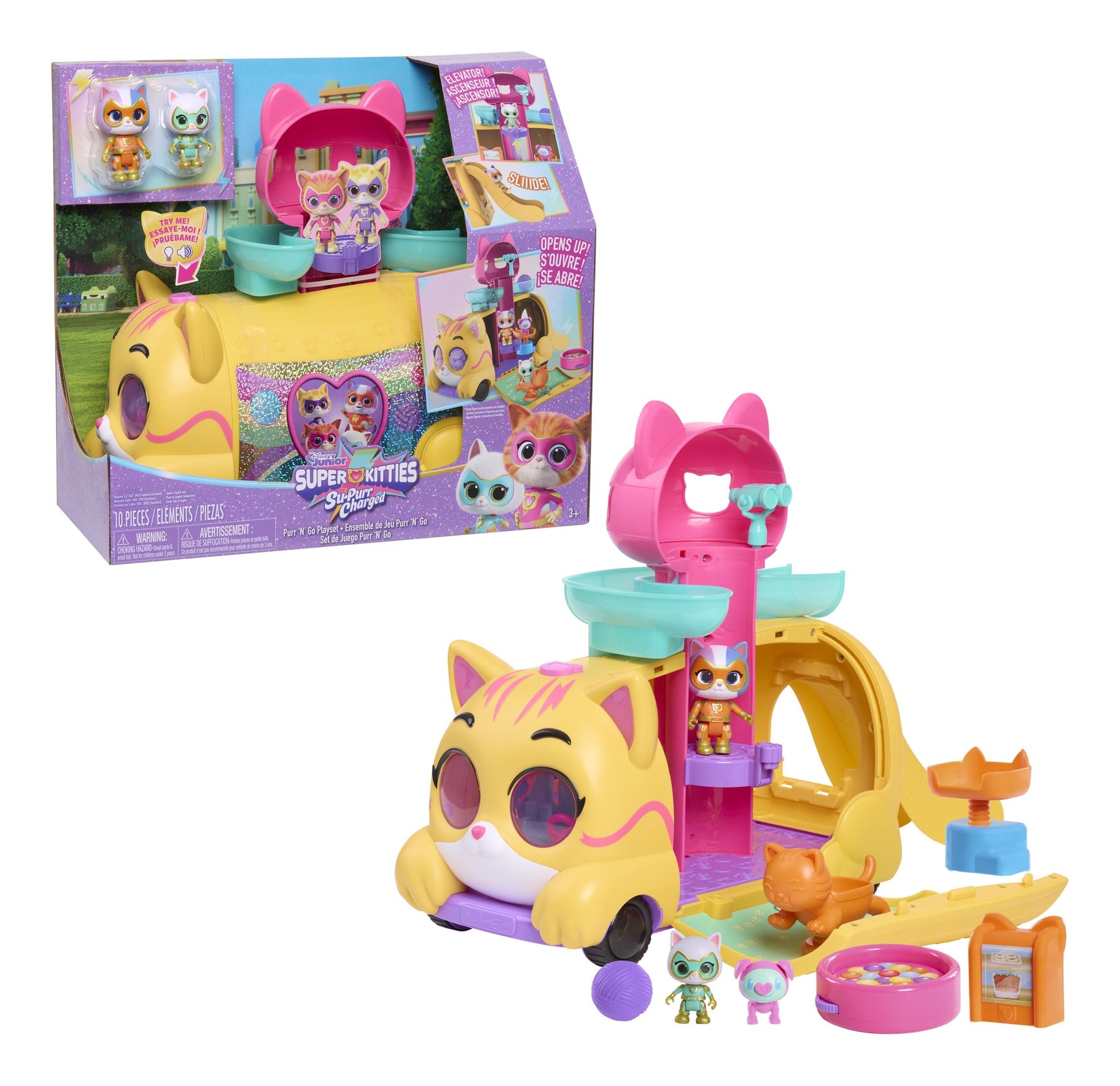 Disney Junior SuperKitties Purr 'N' Go Lights & Sounds Playset
