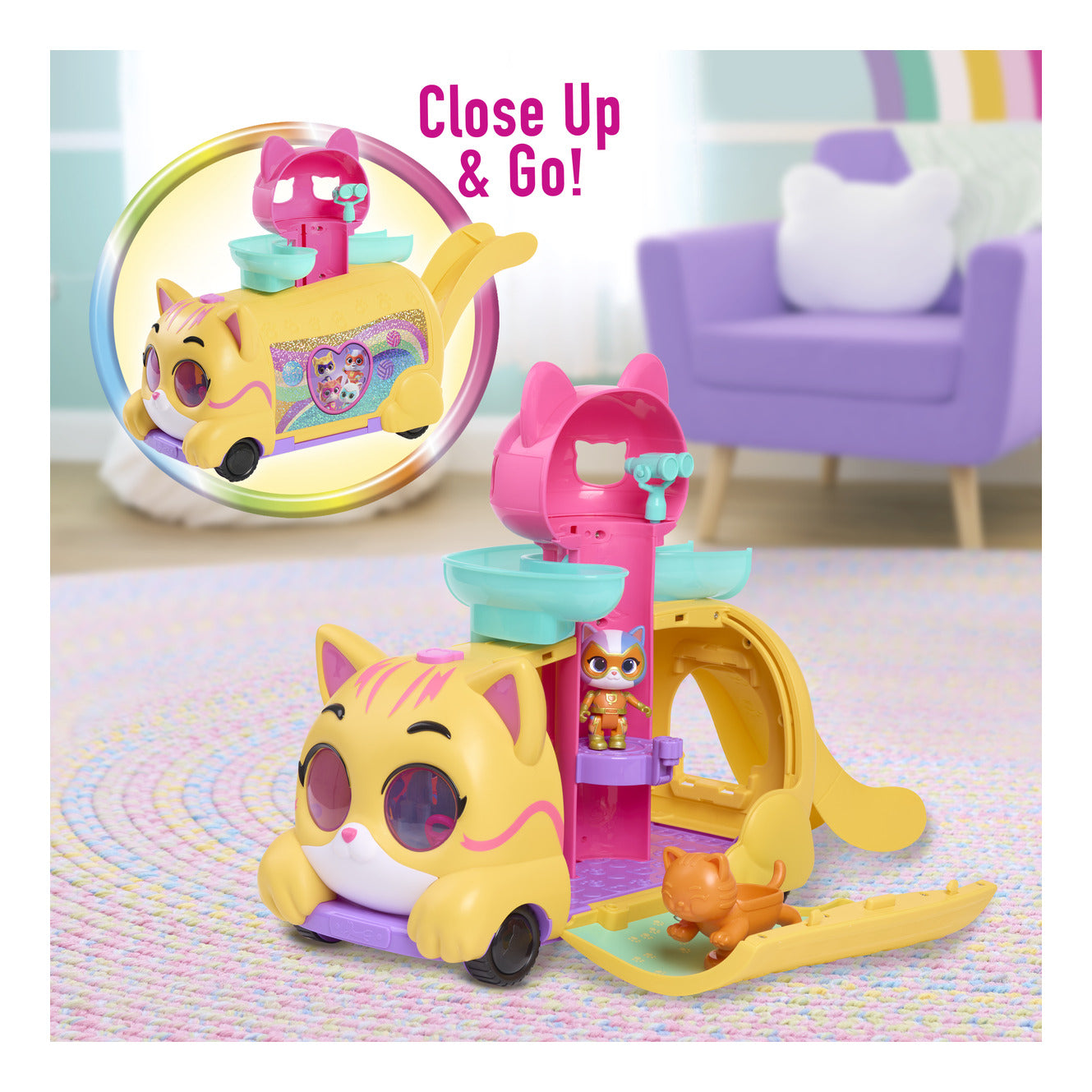 Disney Junior SuperKitties Purr 'N' Go Lights & Sounds Playset