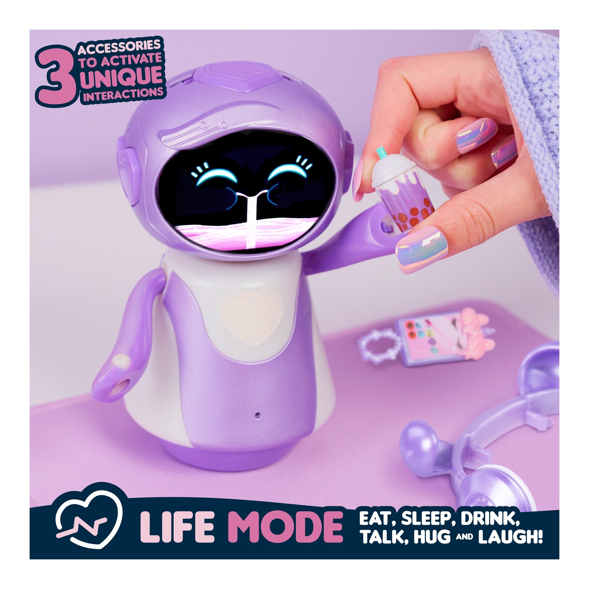 Just Play emotoBOT LEX-C Purple Interactive Robot Toy
