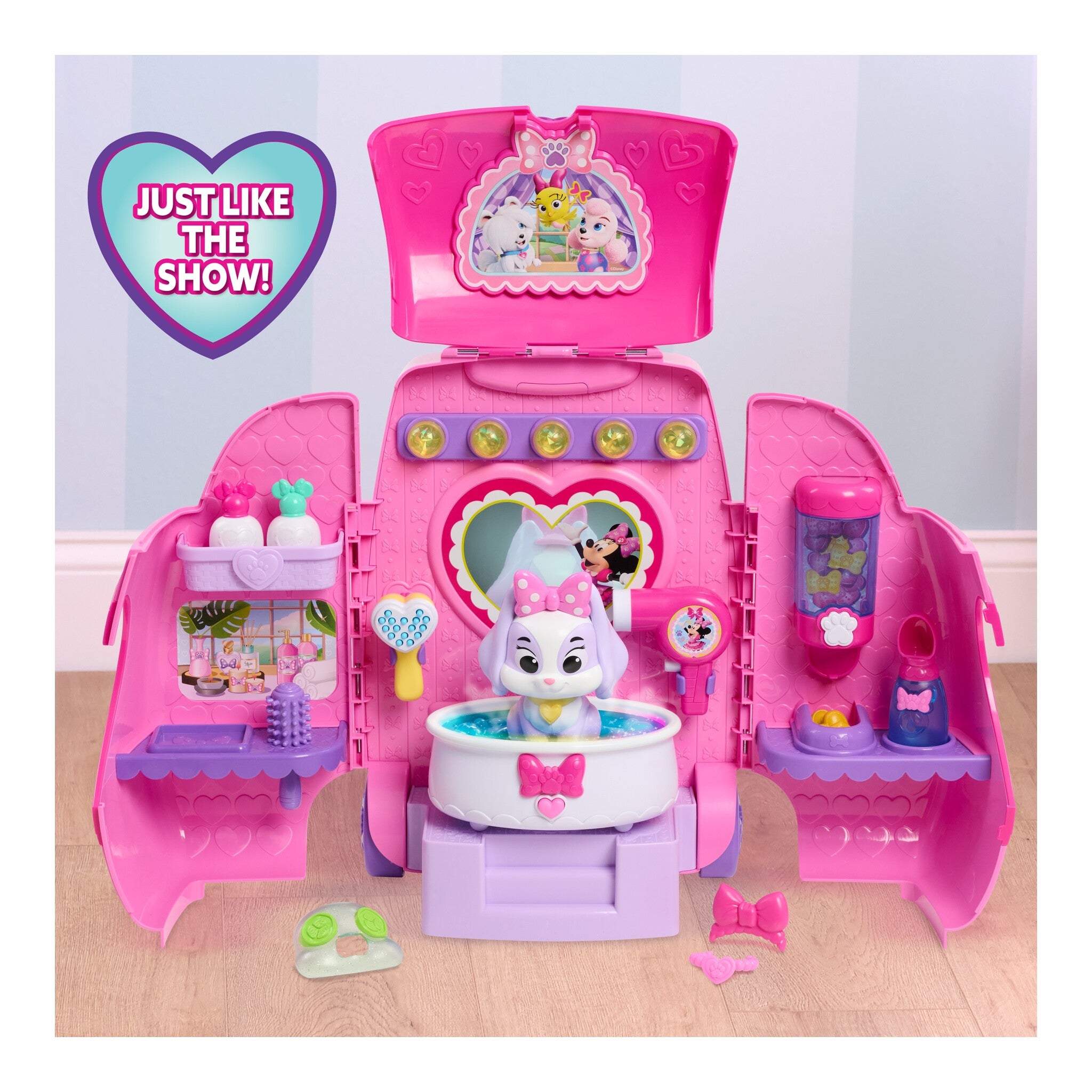 Disney Junior Minnie Mouse Groom & Go Pet Salon Playset