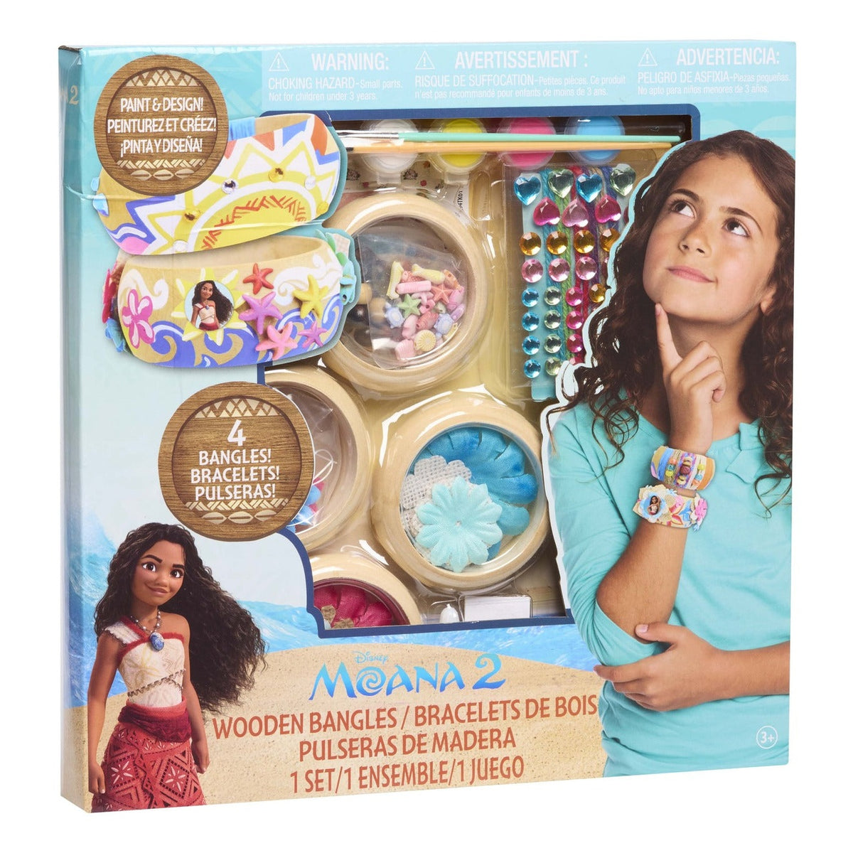 Disney Moana 2 Wooden Bangles Bracelet Activity Set