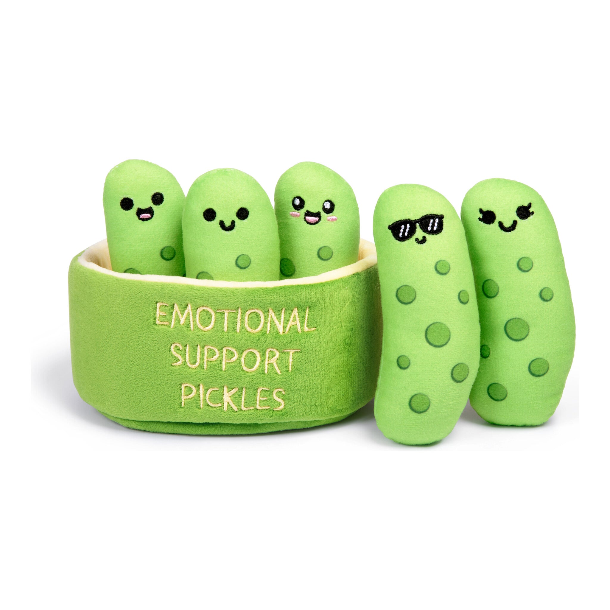 Relatable Emotional Support Pickles Plush Set – 5 Cuddly Snack Buddies