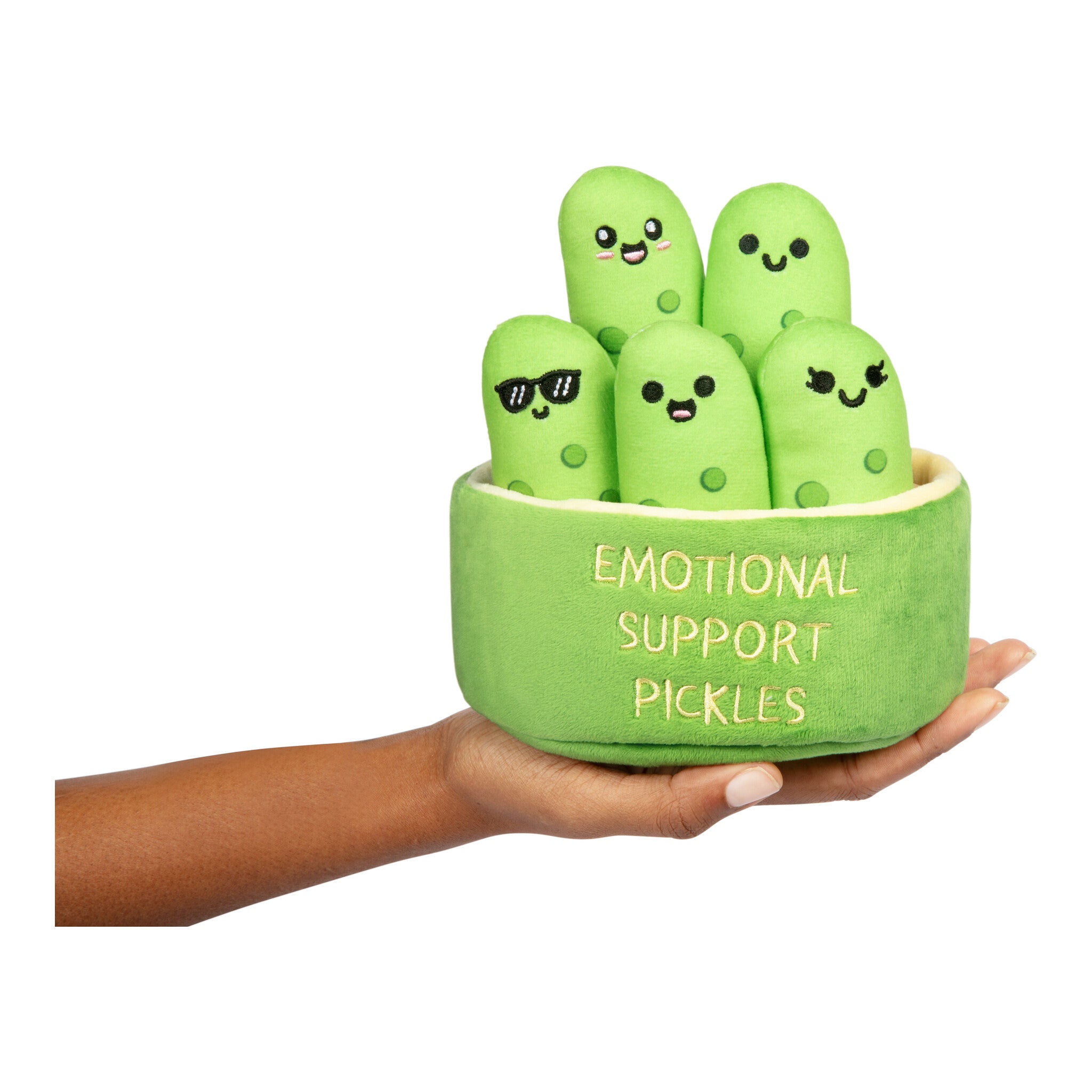 Relatable Emotional Support Pickles Plush Set – 5 Cuddly Snack Buddies