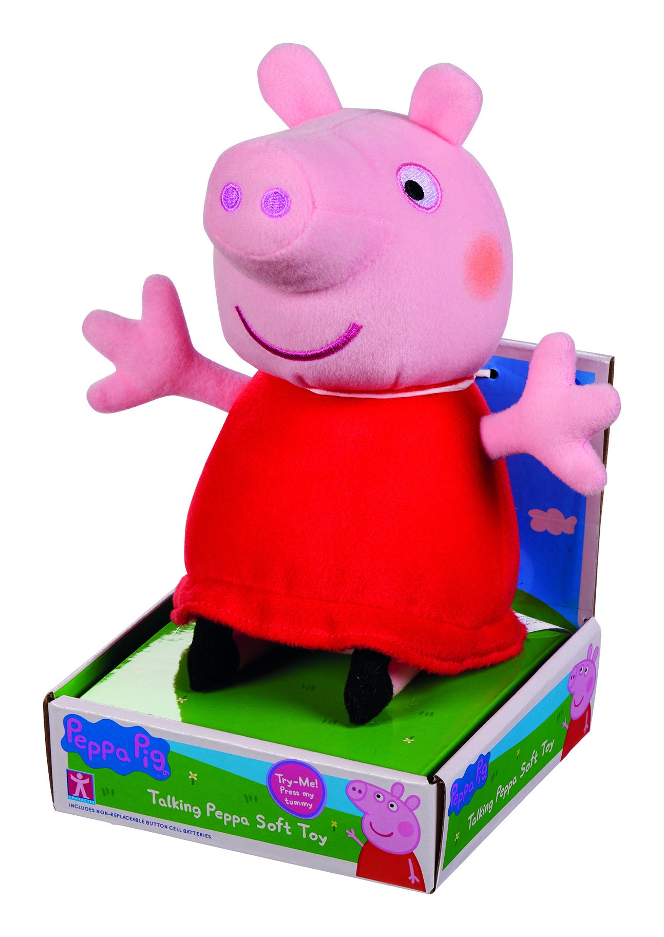 Peppa Pig Talking Red Dress Peppa Soft Toy 20cm