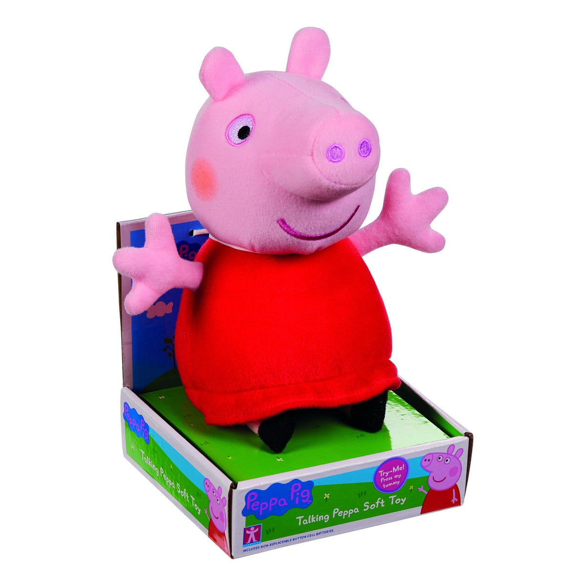 Peppa Pig Talking Red Dress Peppa Soft Toy 20cm