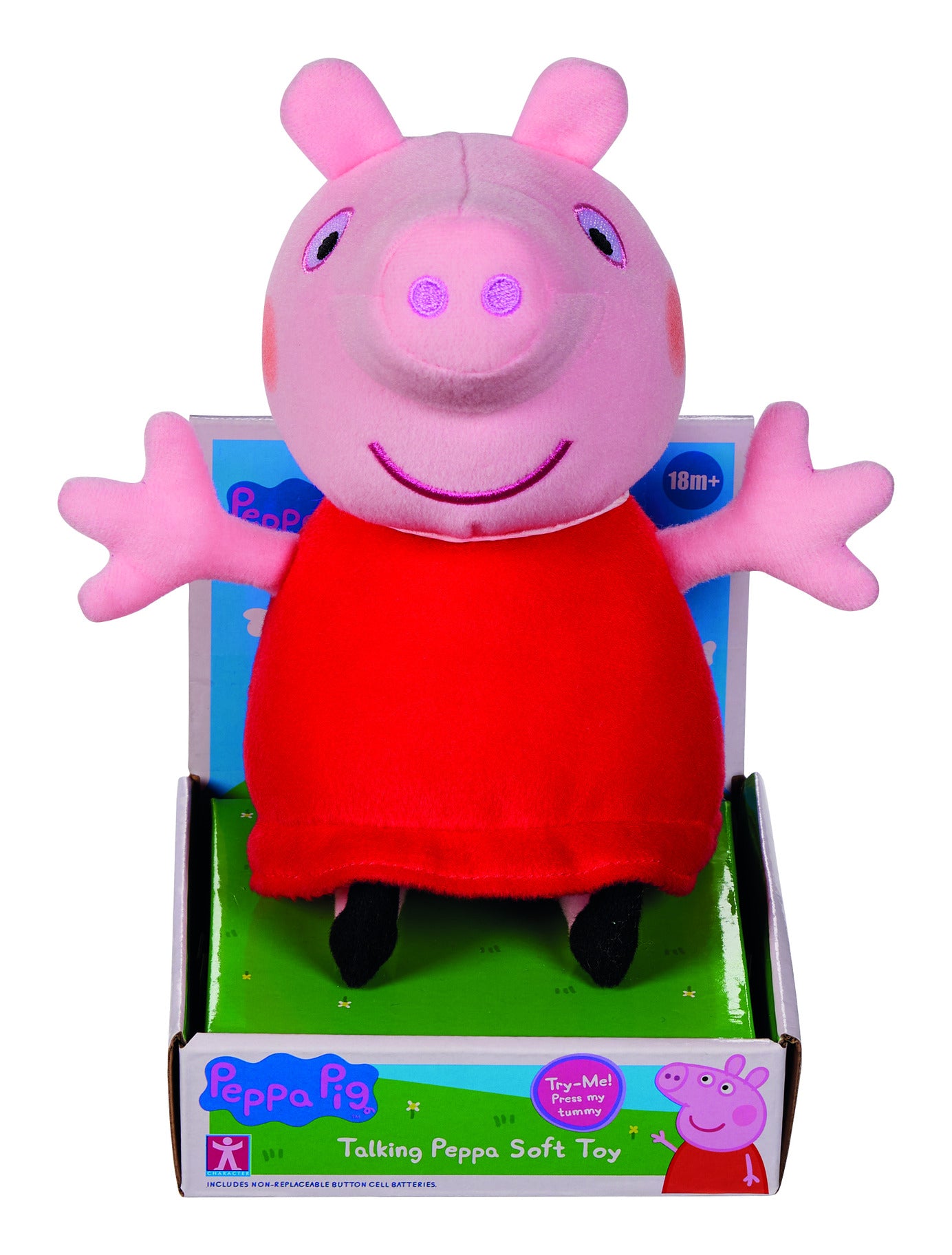 Peppa Pig Talking Red Dress Peppa Soft Toy 20cm