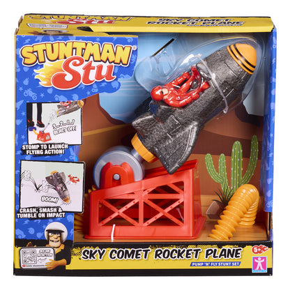 Stuntman Stu Sky Comet Rocket Plane Stomp & Launch Toy