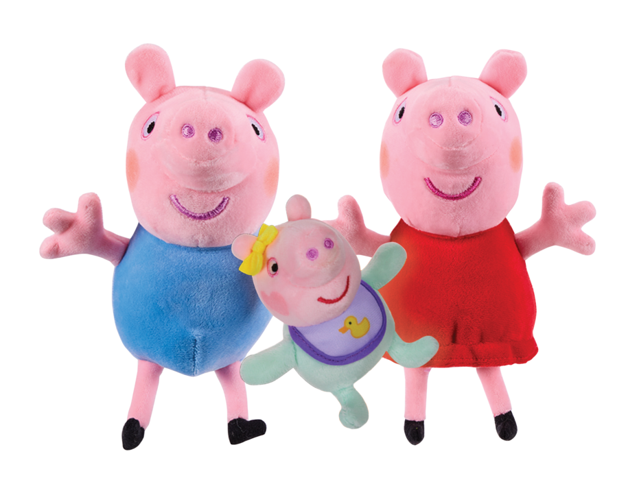 Peppa Pig Peppa, George & Baby Evie 3-Pack Plush Toys