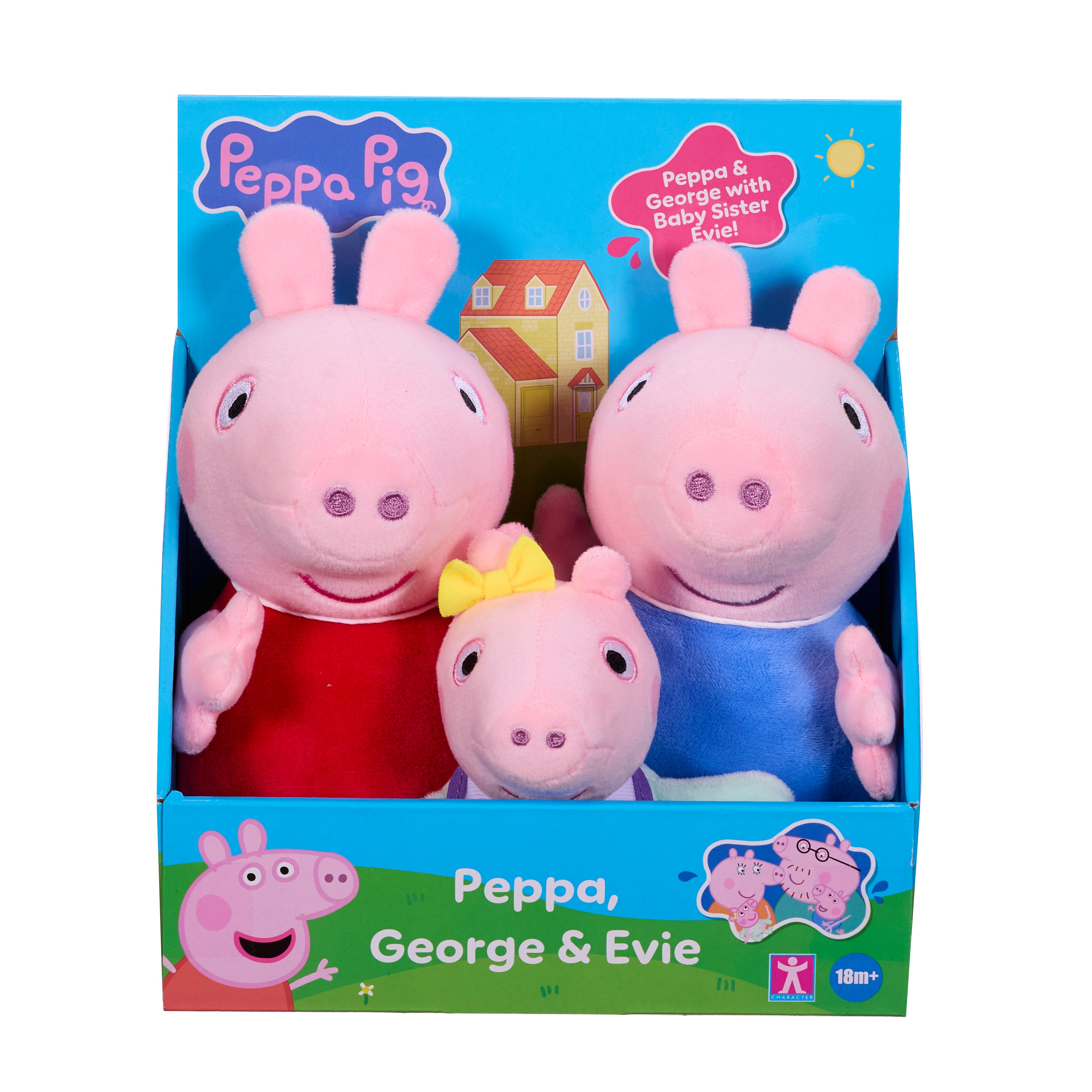 Peppa Pig Peppa, George & Baby Evie 3-Pack Plush Toys