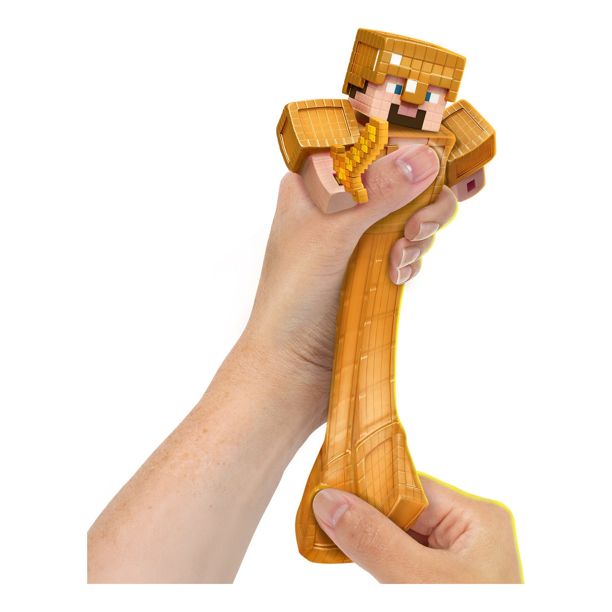 Heroes of Goo Jit Zu Minecraft Gold Armour Steve Stretchy Figure