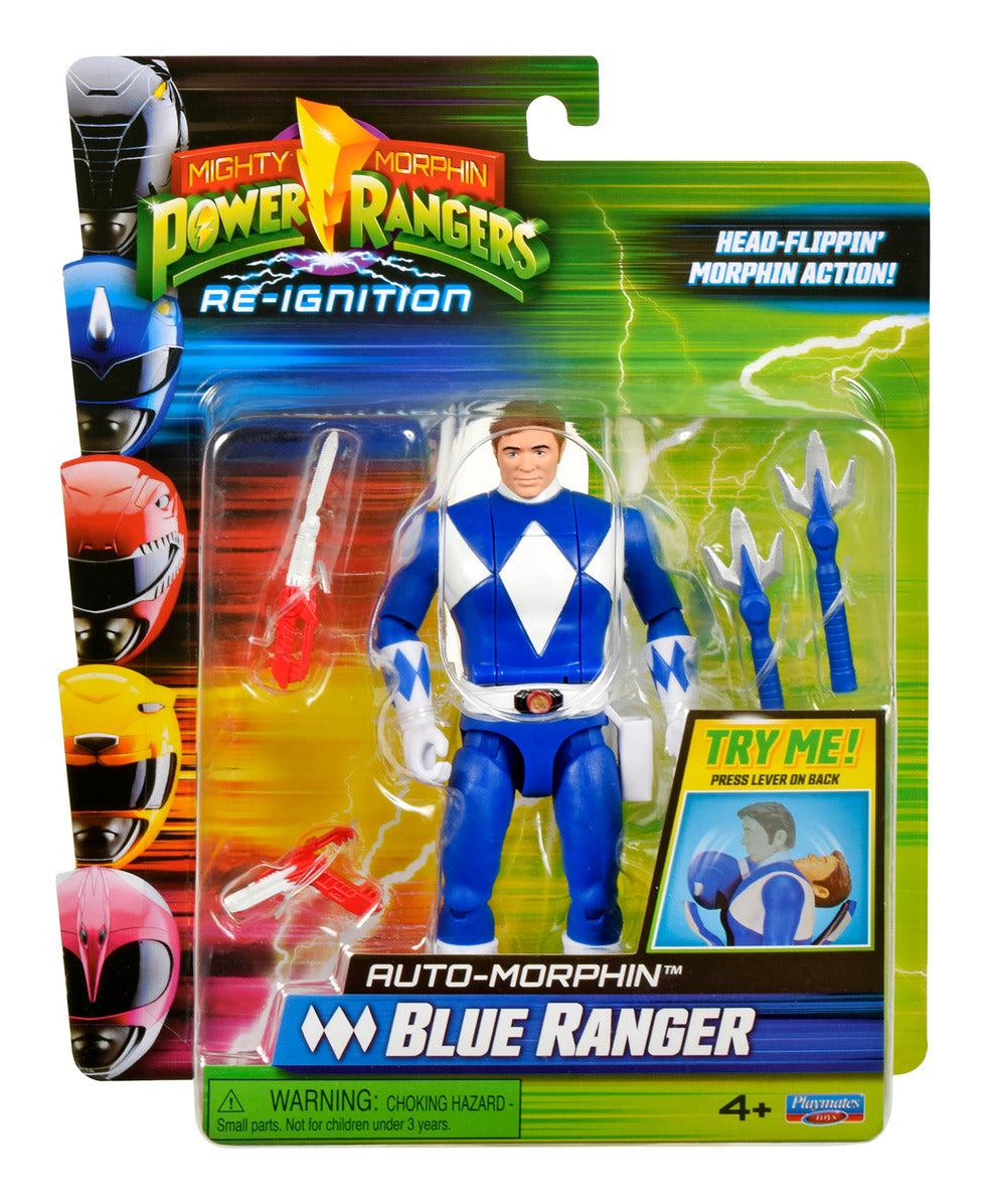 Mighty Morphin Power Rangers Re-Ignition Auto-Morphin Blue Ranger Figure