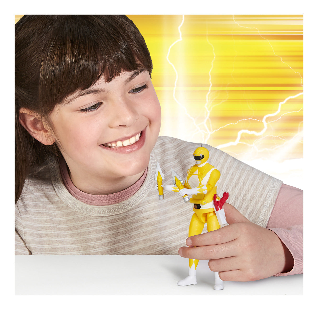 Power Rangers Mighty Morphin Re-Ignition Auto-Morphin Yellow Ranger Figure
