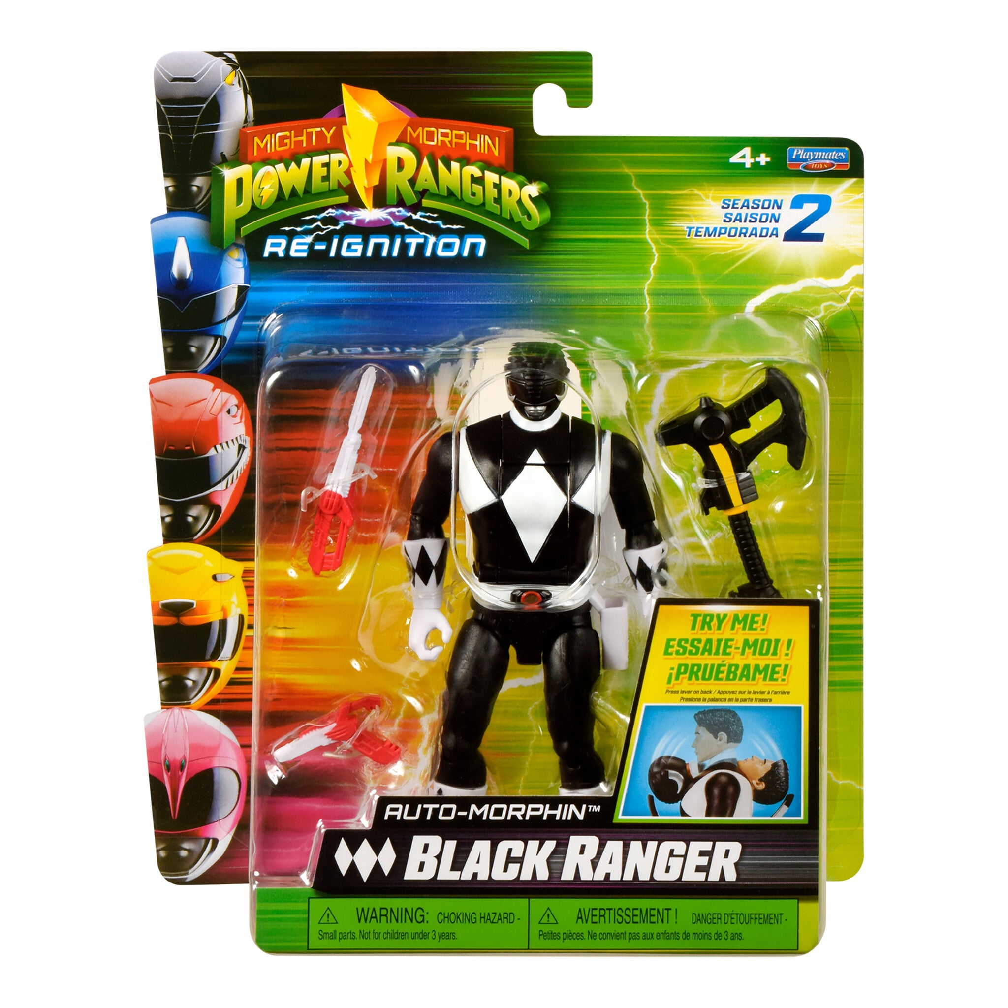 Mighty Morphin Power Rangers Re-Ignition Auto-Morphin Black Ranger Figure