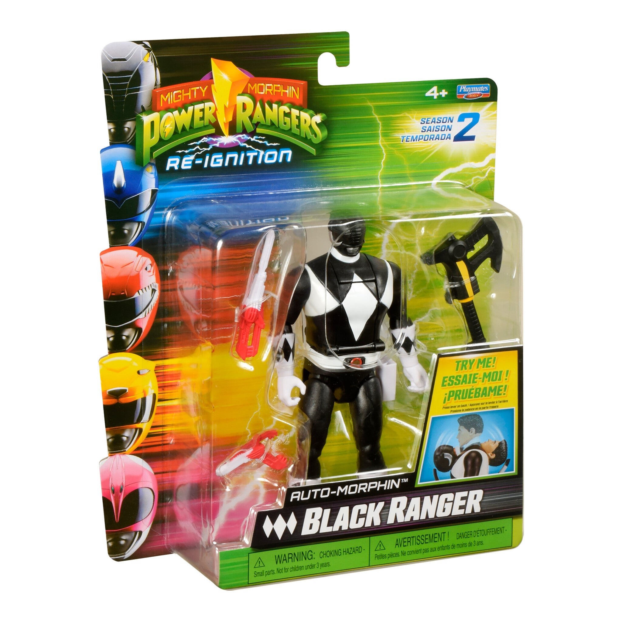 Mighty Morphin Power Rangers Re-Ignition Auto-Morphin Black Ranger Figure