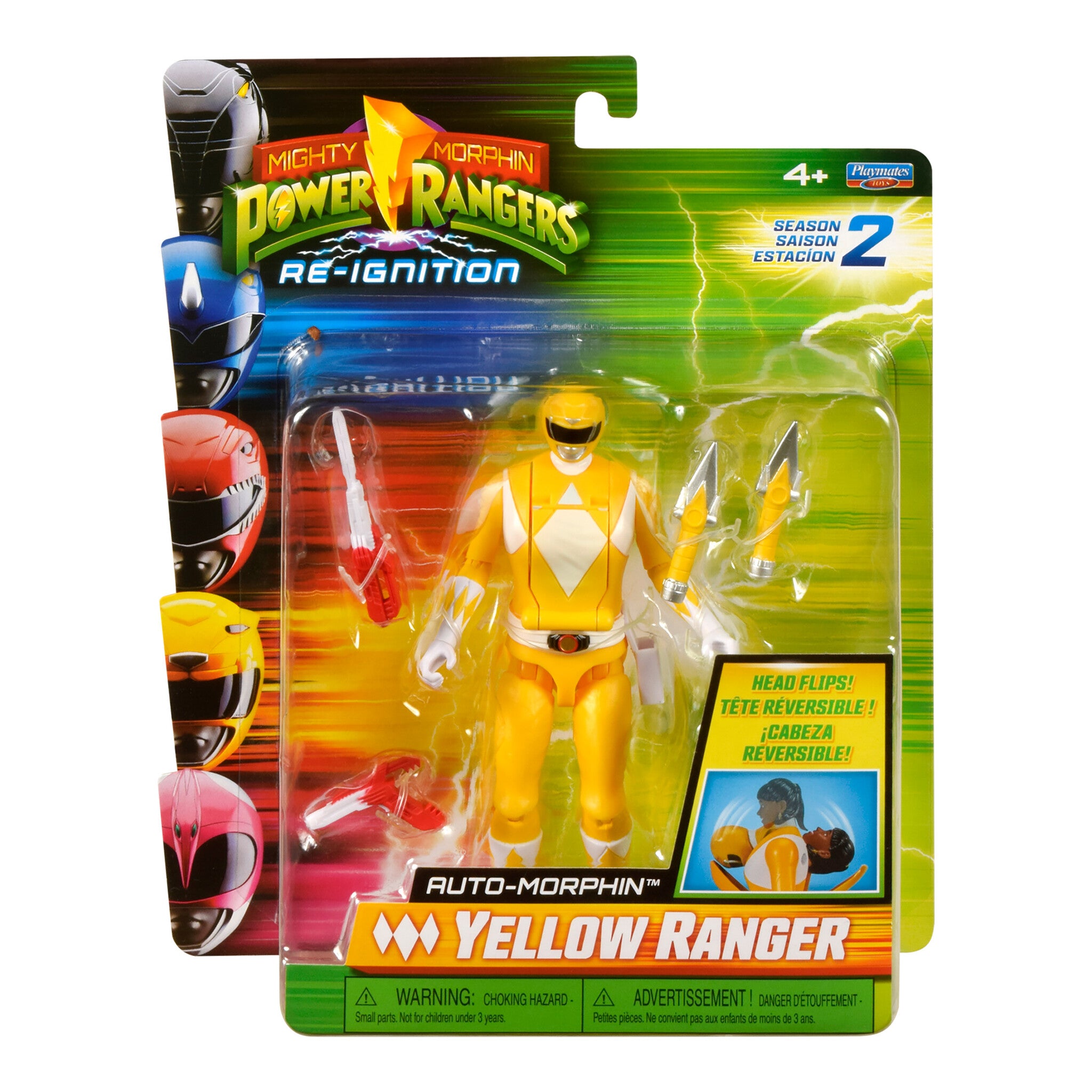 Power Rangers Mighty Morphin Auto-Morphin Yellow Ranger Action Figure