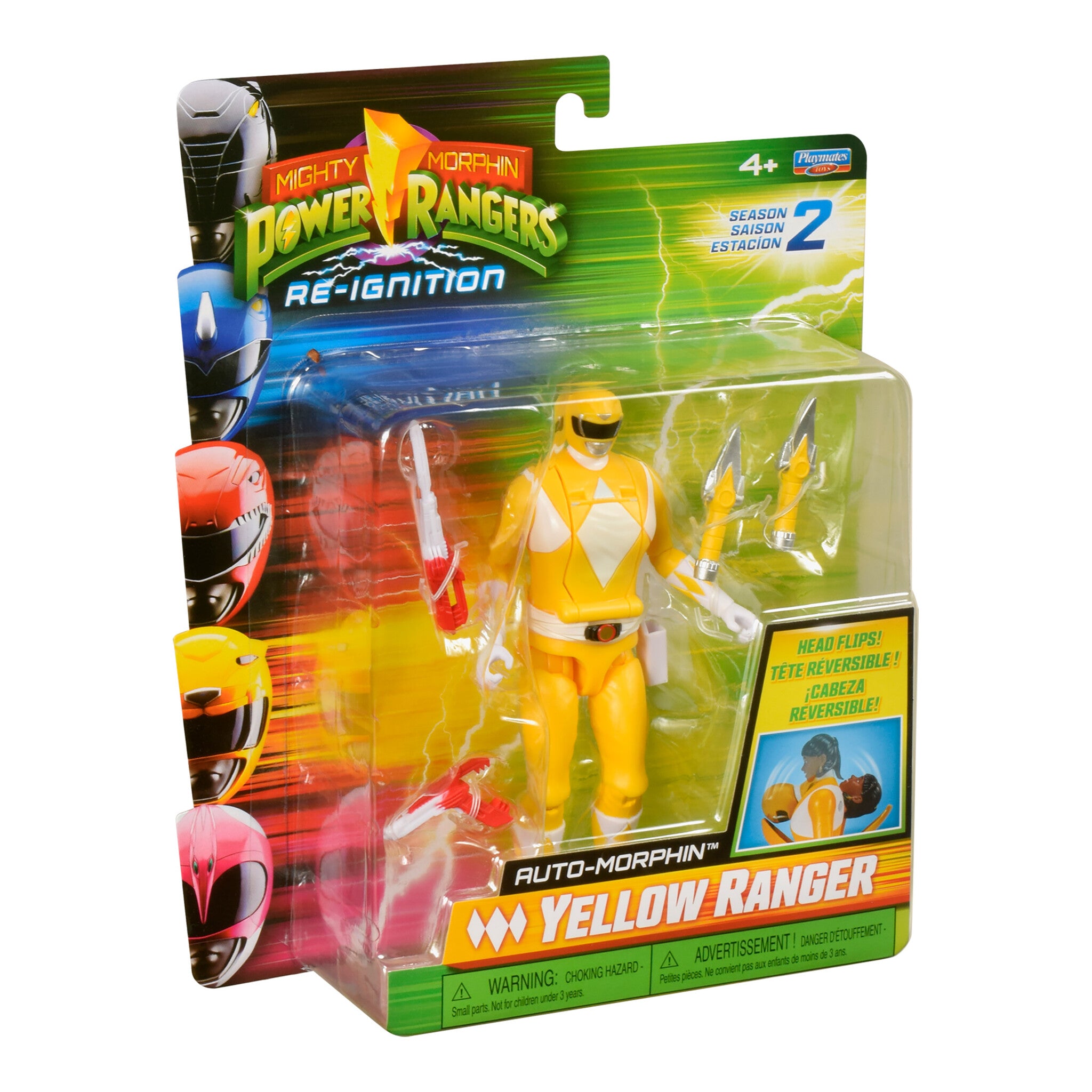 Power Rangers Mighty Morphin Auto-Morphin Yellow Ranger Action Figure