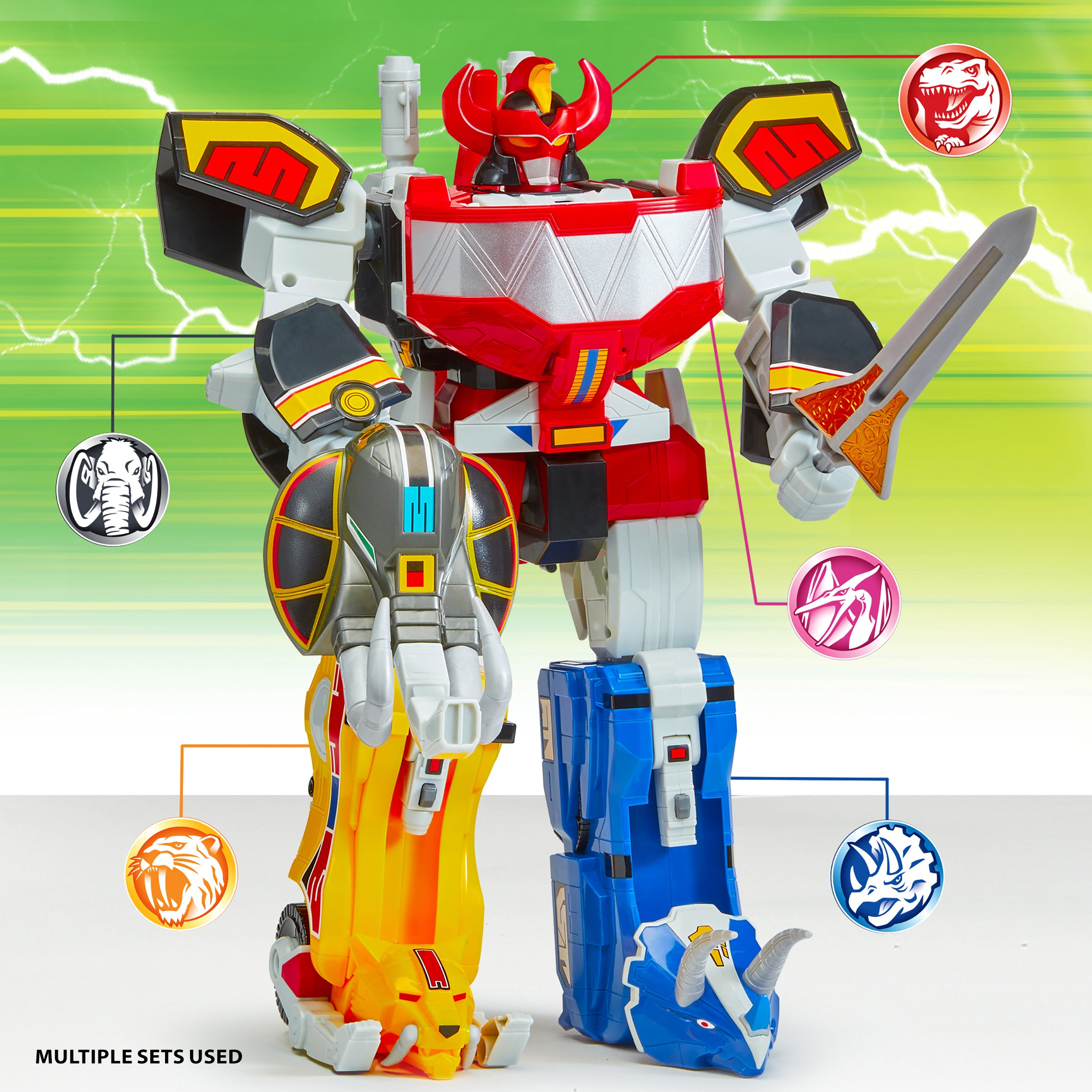 Power Rangers Mighty Morphin Re-Ignition Sabertooth Tiger Combinable Dinozord