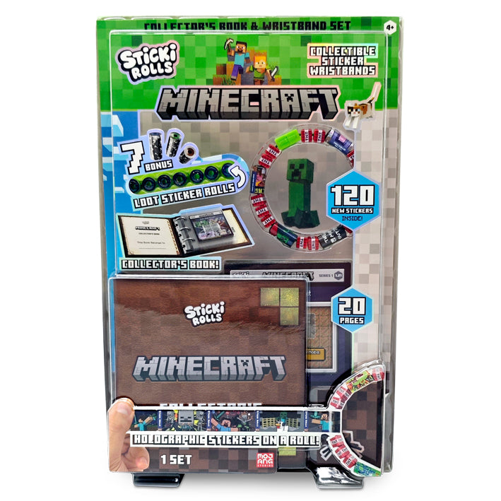 Sticki Rolls Minecraft Collectors Book with Wristband and 120 Stickers