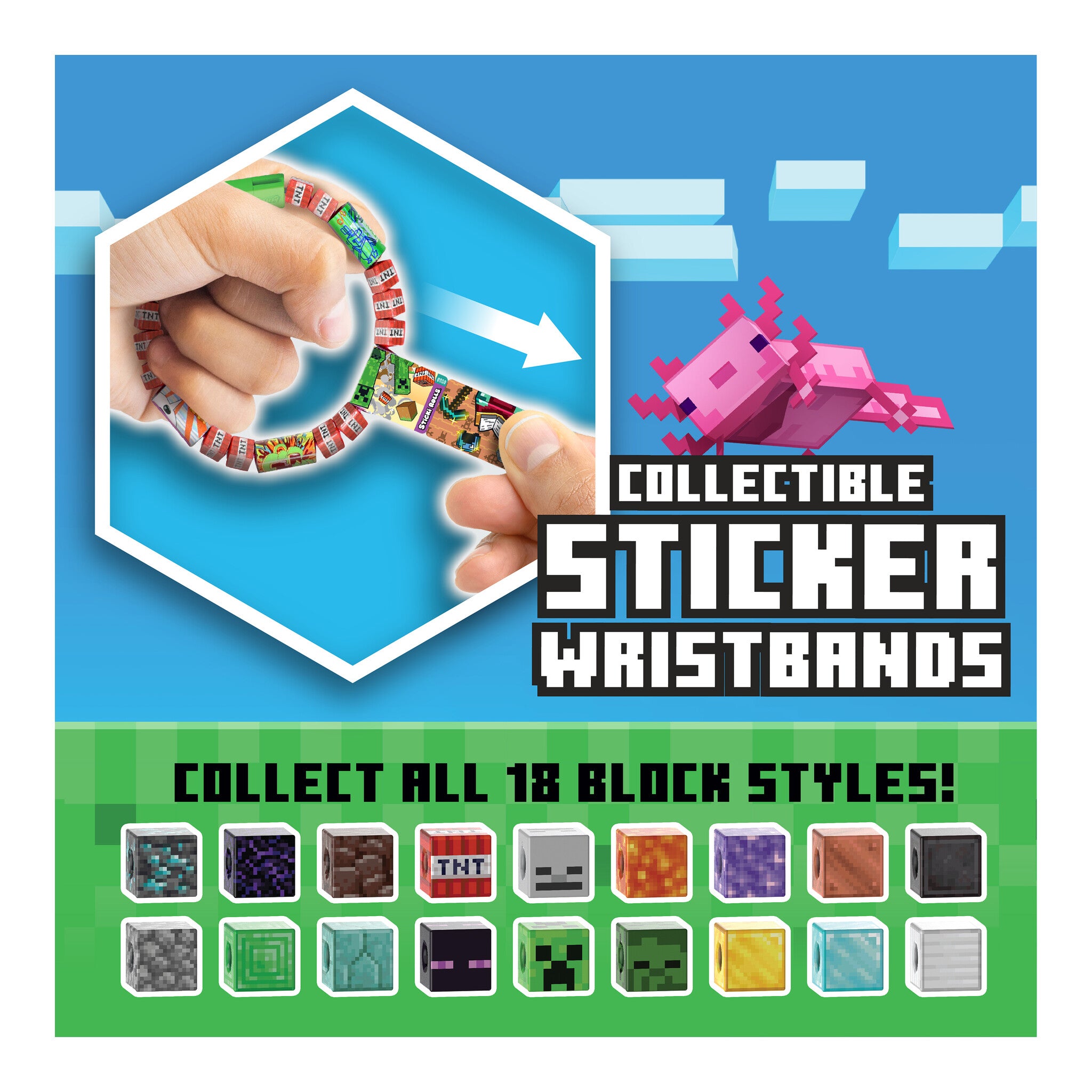 Sticki Rolls Minecraft Collectors Book with Wristband and 120 Stickers