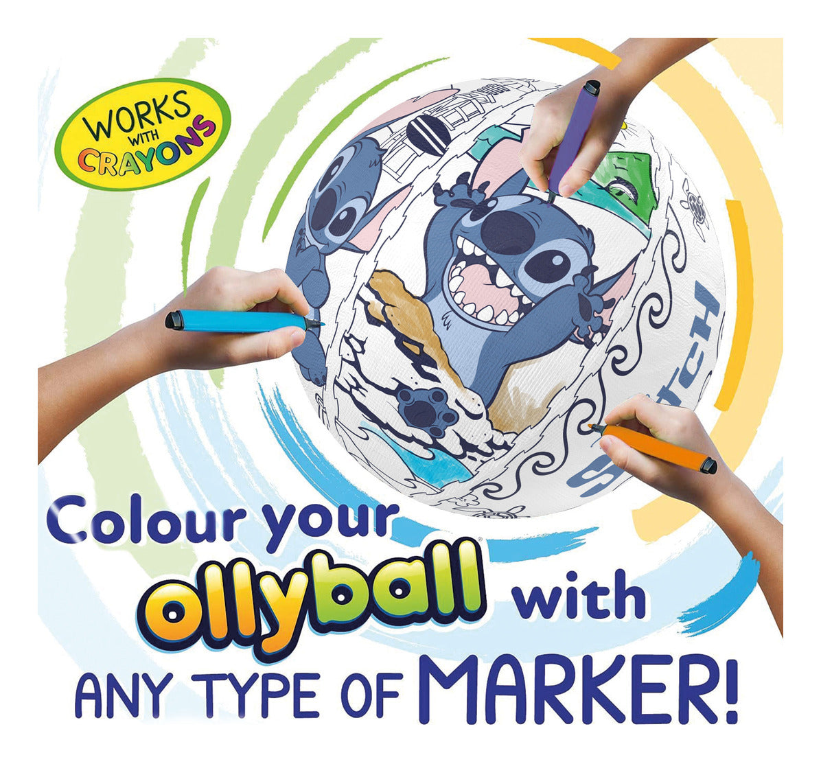 Ollyball Disney Stitch Colour-In Indoor Play Ball