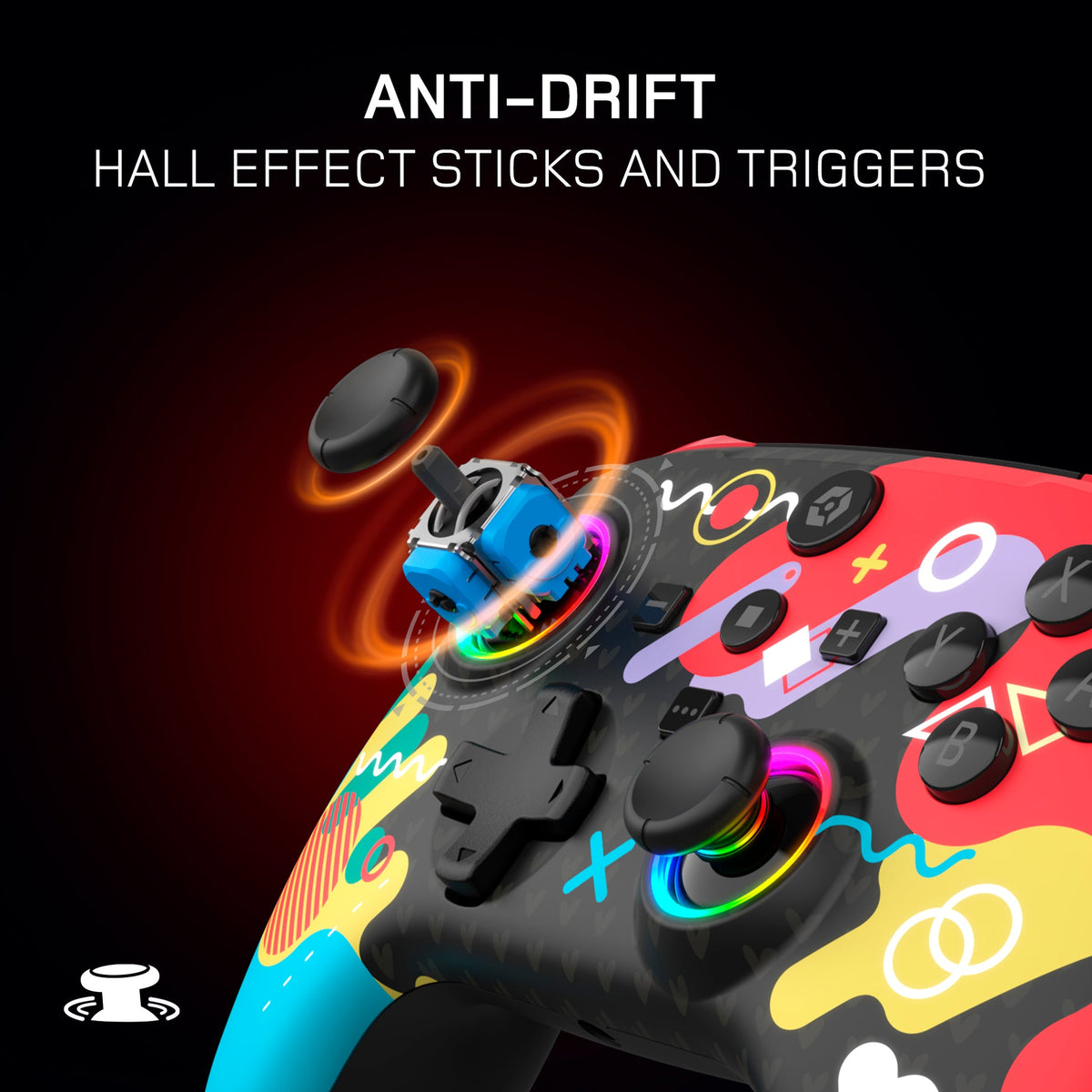 Gioteck WX5+ Doodle Wireless RGB Controller for Nintendo Switch 2, Switch & PC