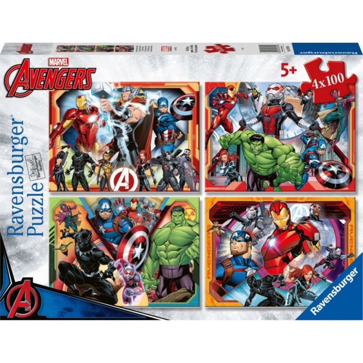 Ravensburger Marvel Avengers 4 x 100-Piece Jigsaw Puzzle Set