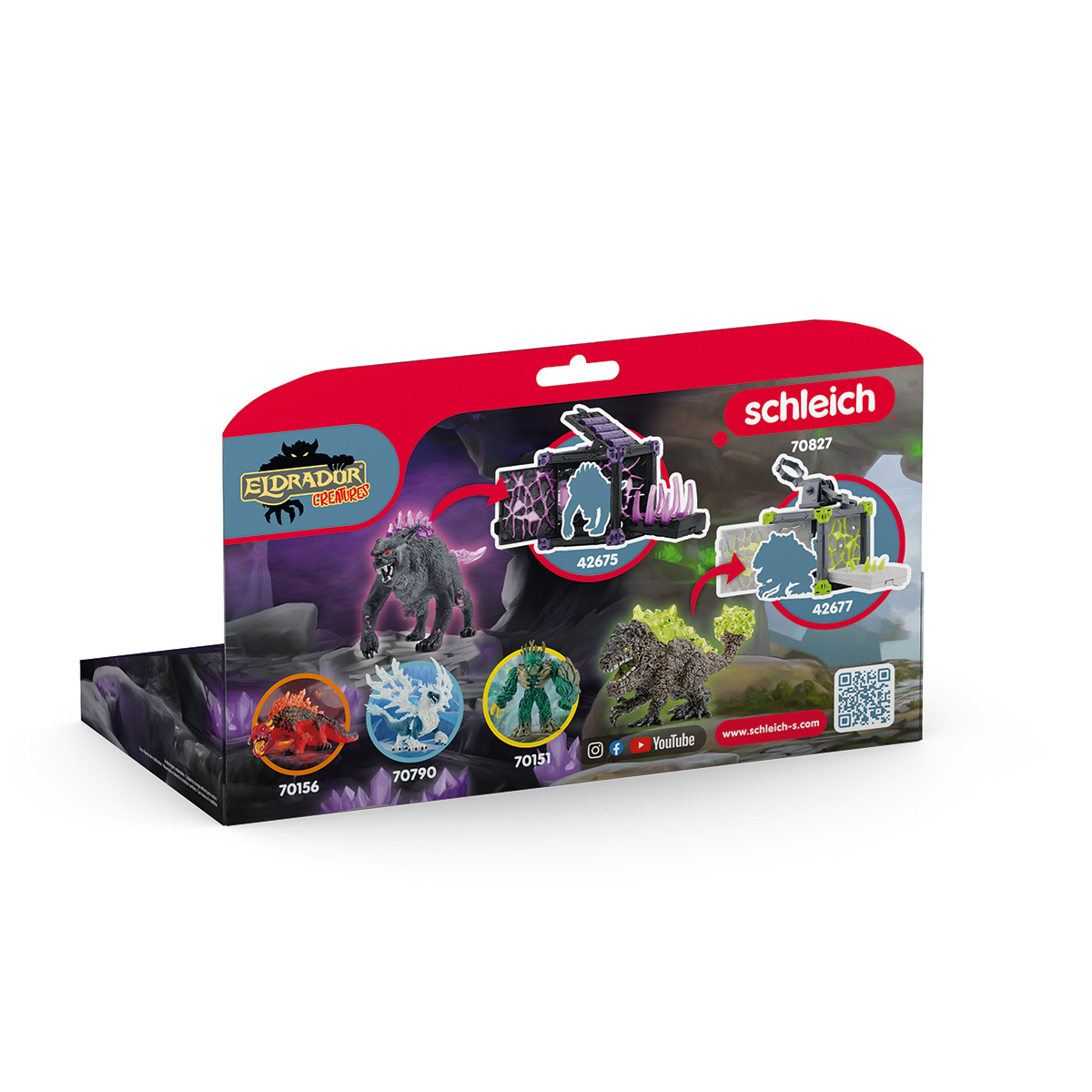 Schleich Eldrador Creatures Shadow Lynx vs Rock Crusher Figure Set