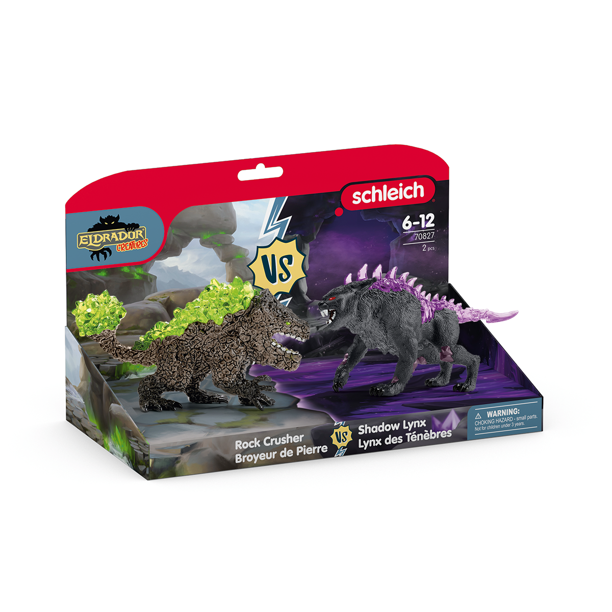 Schleich Eldrador Creatures Shadow Lynx vs Rock Crusher Figure Set