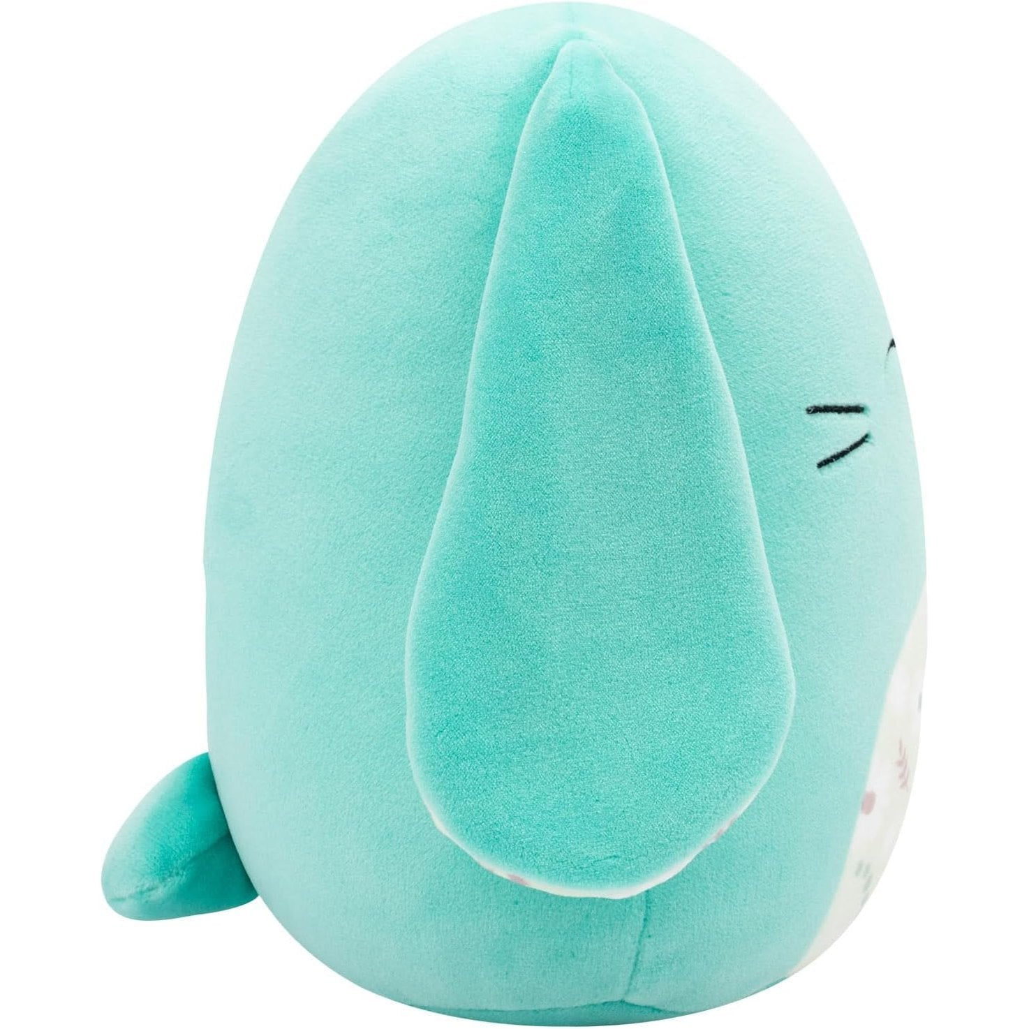 Squishmallow 7.5 Inch Easter 2025 - Regan - Turquoise Bunny With Closed Eyes and Floral Bell