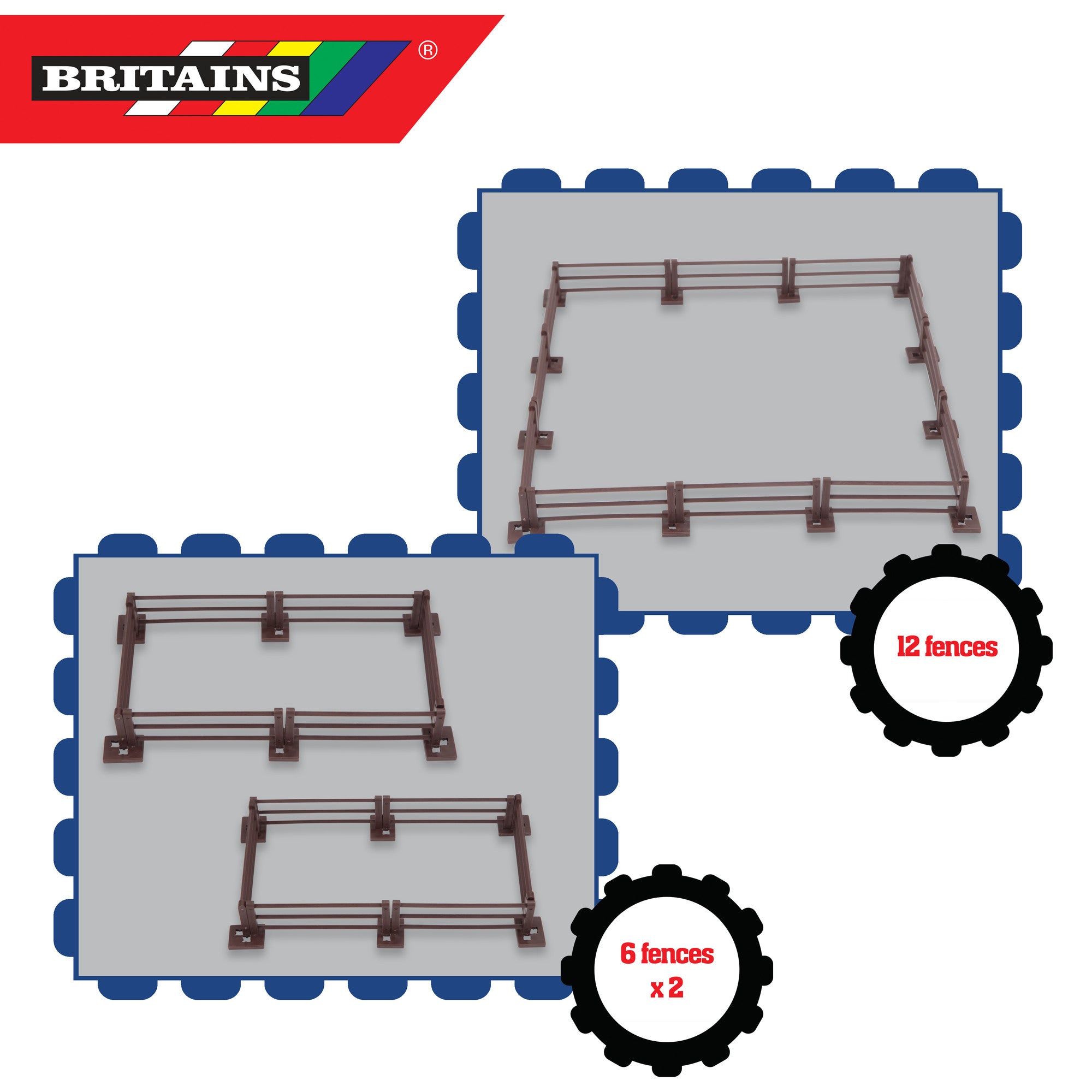 Britains 1:32 Scale Farm Fencing Set – 12 Pieces