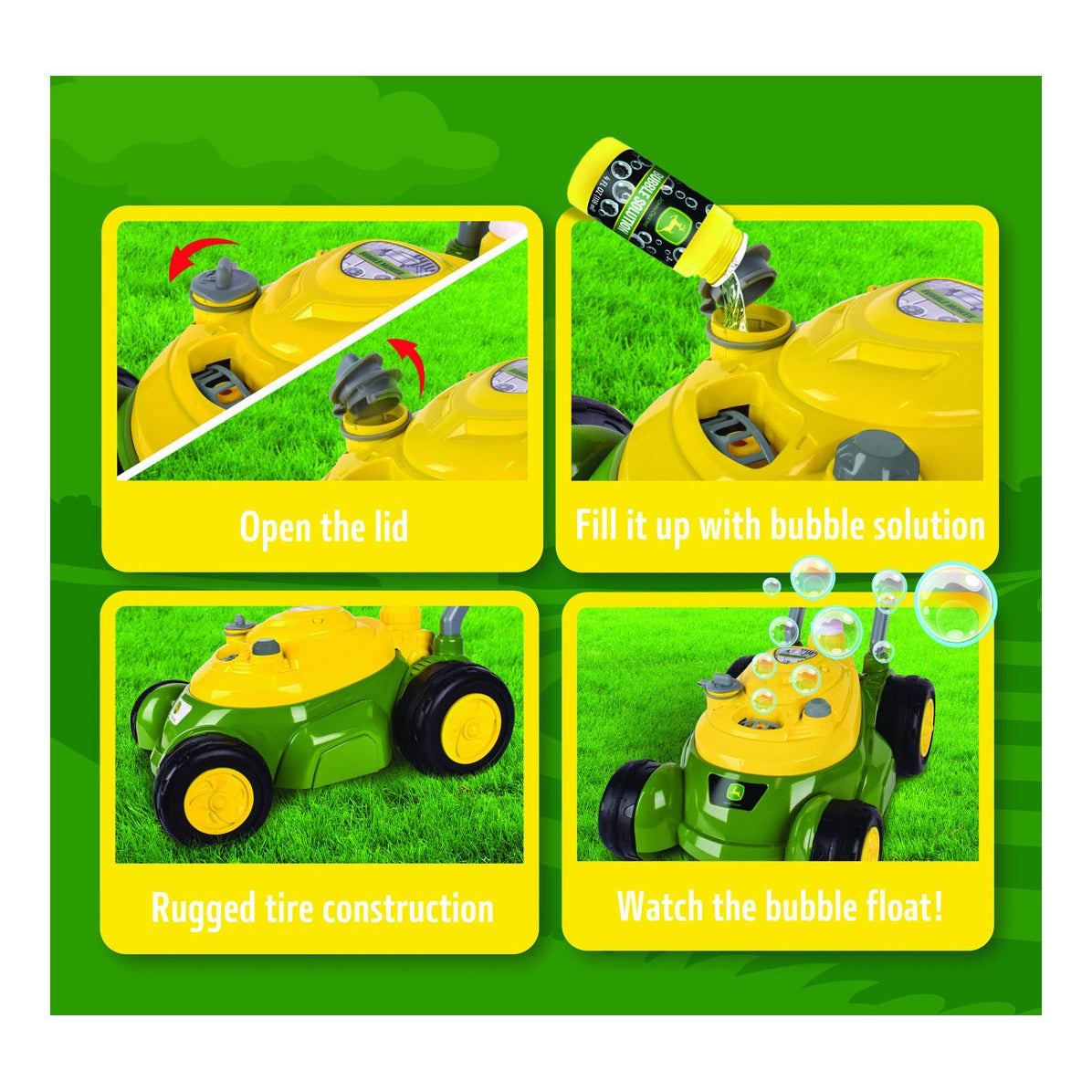 John Deere Bubble-N-Go Mower with 4oz Bubble Solution
