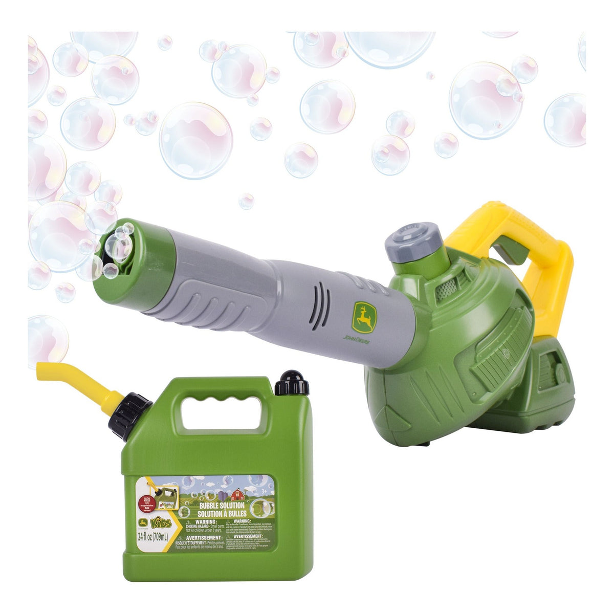 John Deere Bubble Leaf Blower with Bubble Refill Gas Can