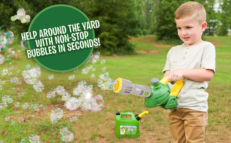 John Deere Bubble Leaf Blower with Bubble Refill Gas Can