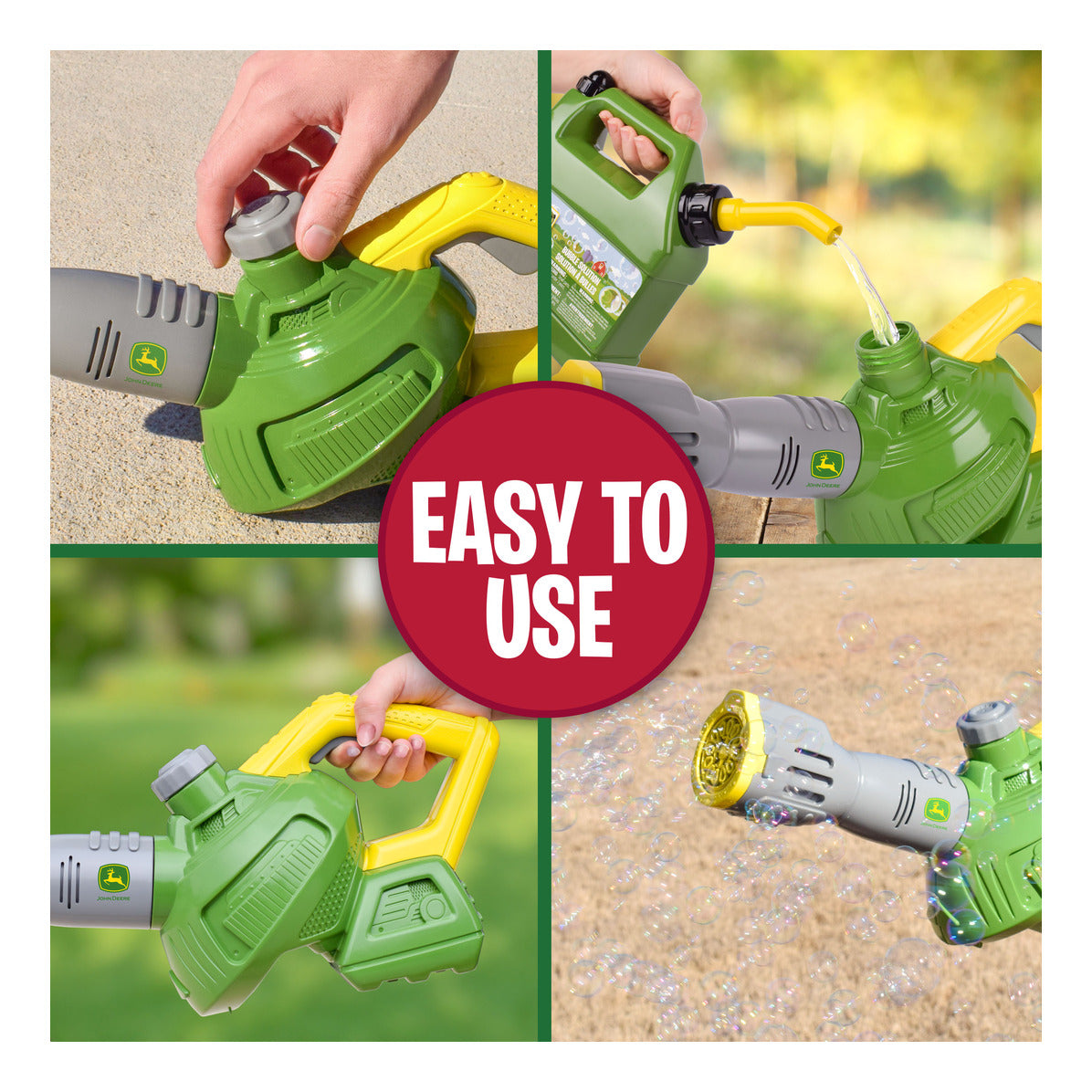 John Deere Bubble Leaf Blower with Bubble Refill Gas Can