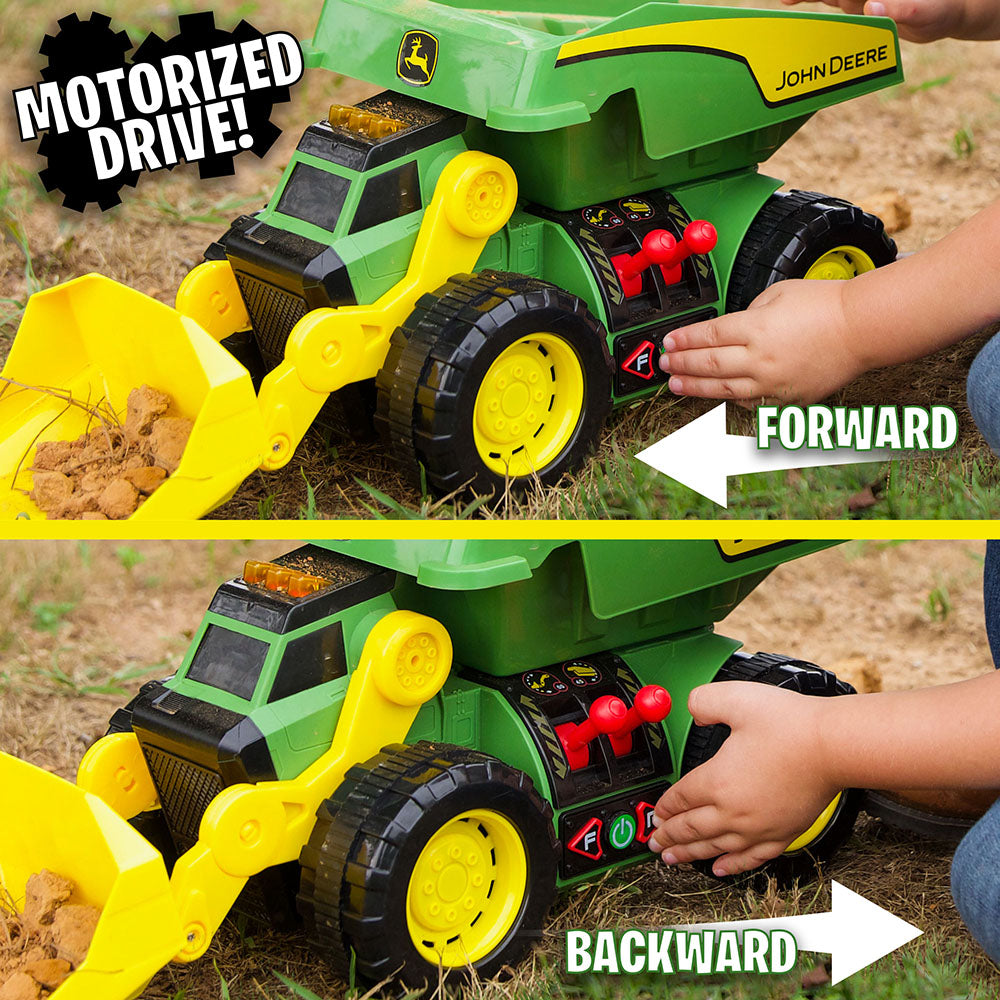 John Deere 2-in-1 Motorised Dig Rig with Lights and Sounds