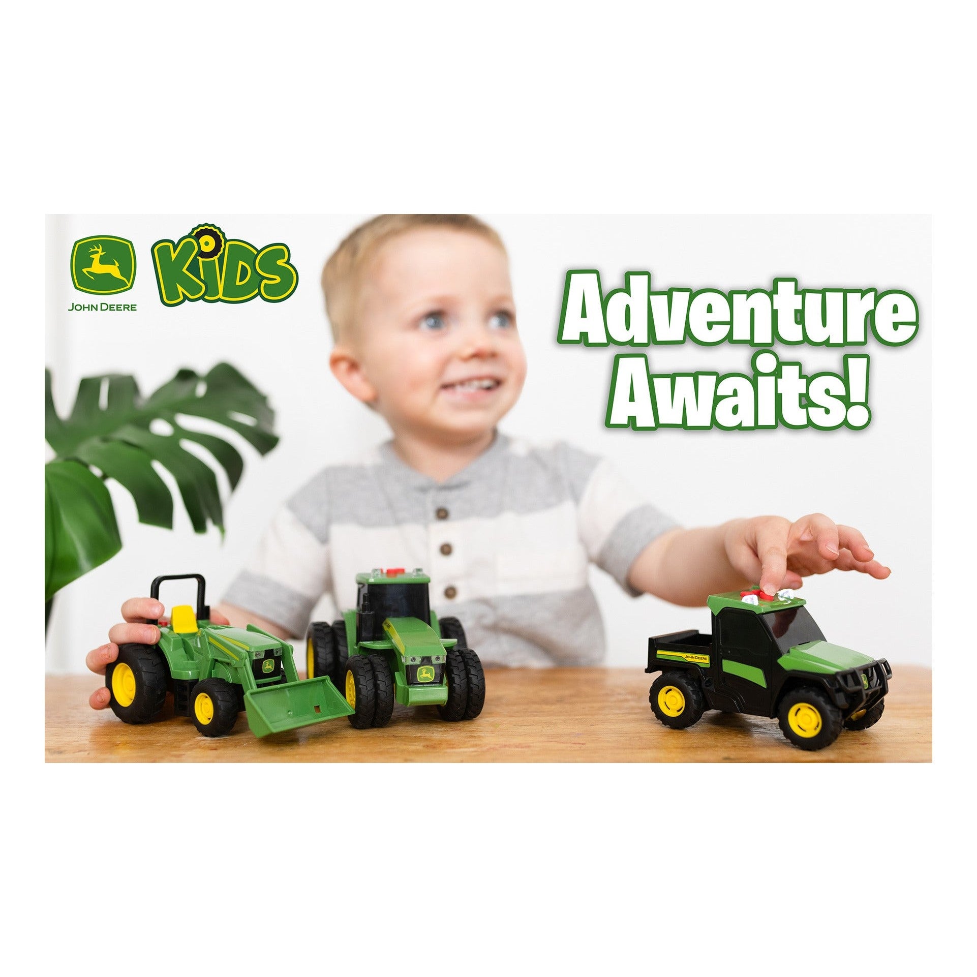 TOMY John Deere Mini Farm Vehicles 3 Pack with Lights and Sounds