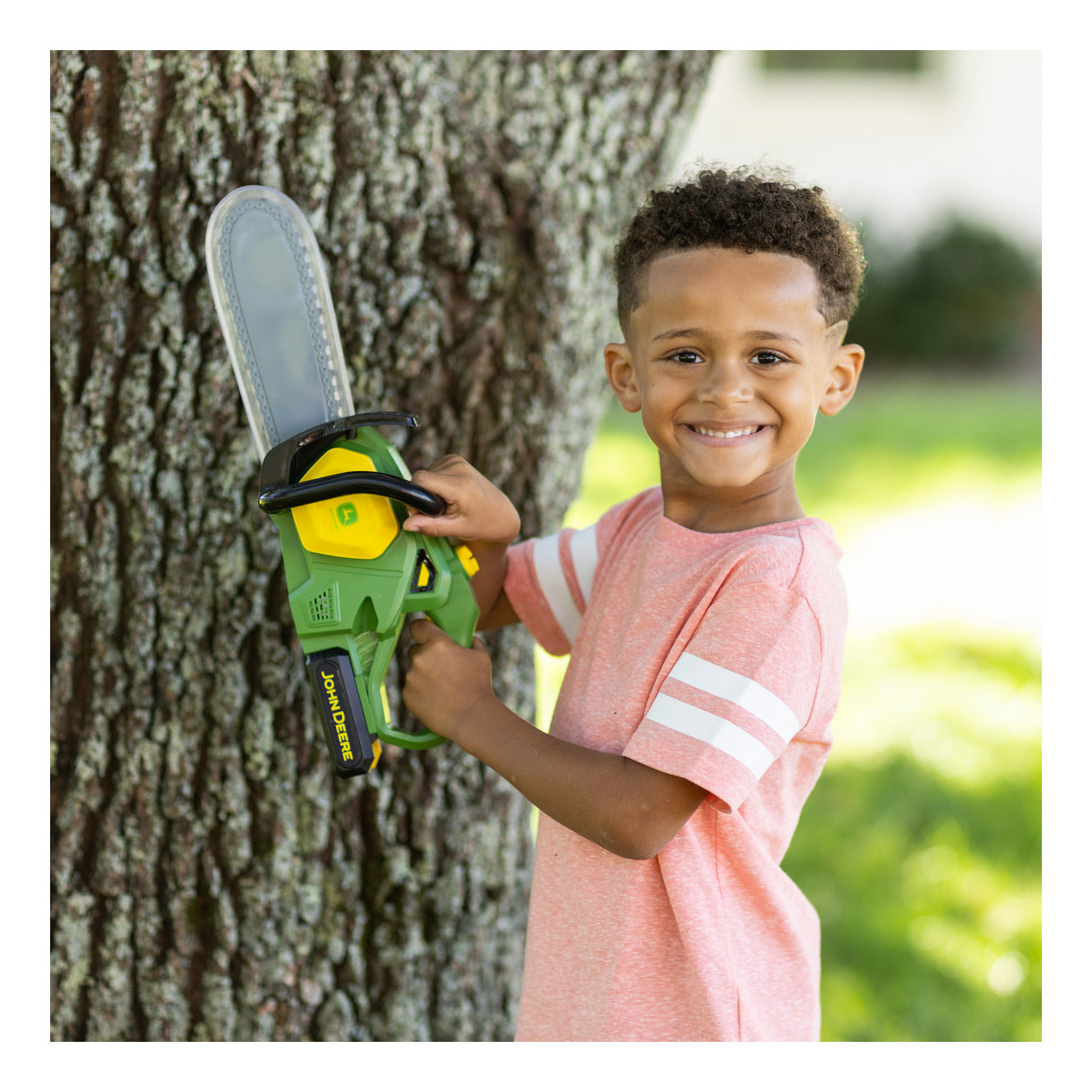 John Deere Motorised Chainsaw Toy with Lights and Sounds