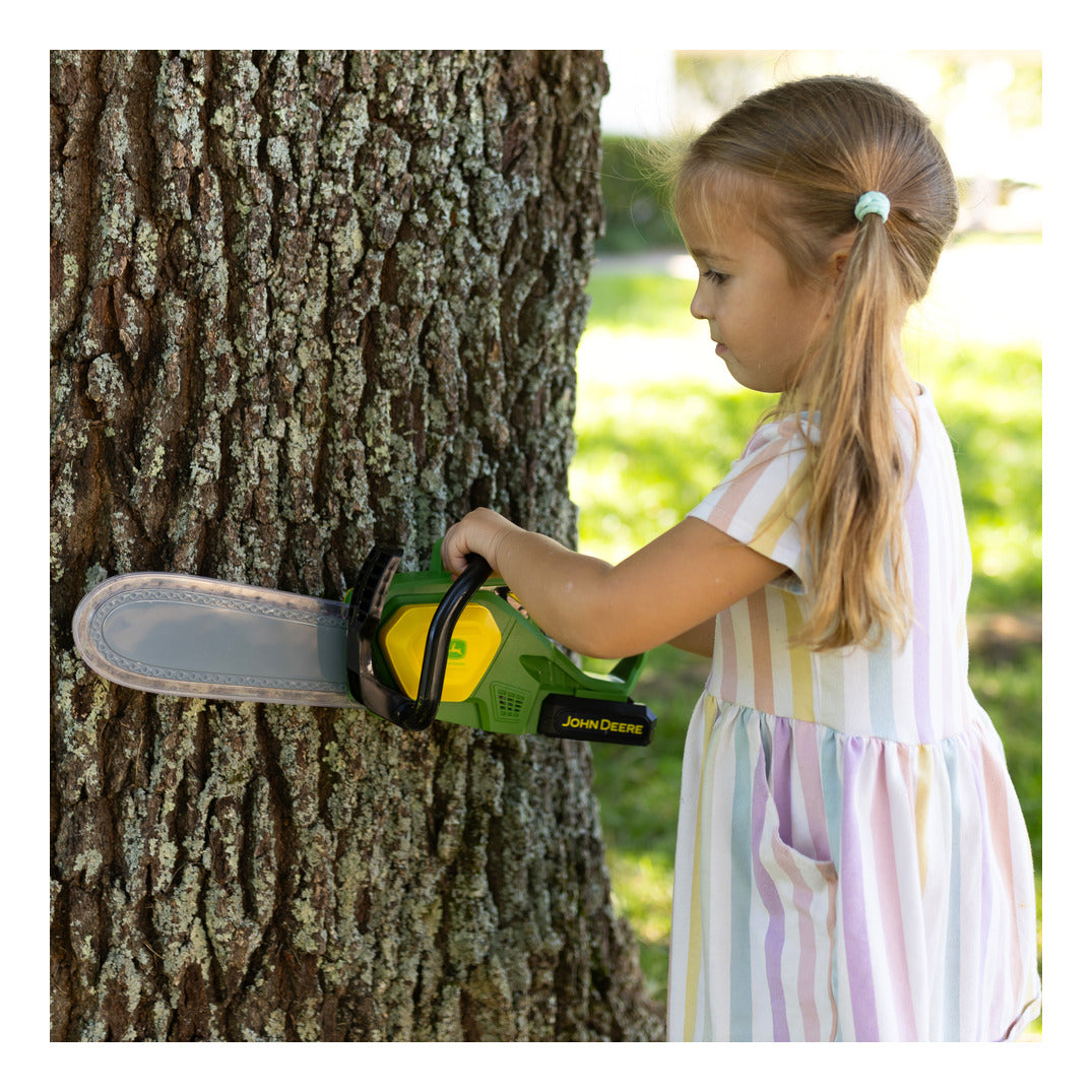 John Deere Motorised Chainsaw Toy with Lights and Sounds