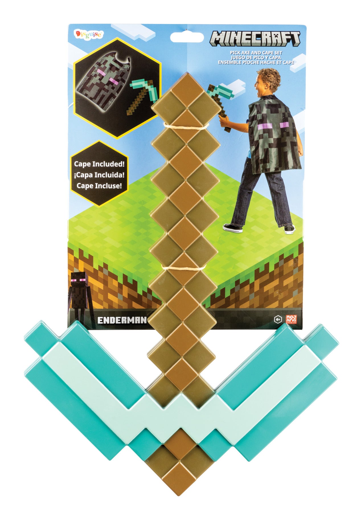 Disguise Minecraft Pickaxe and Enderman Cape Costume Set