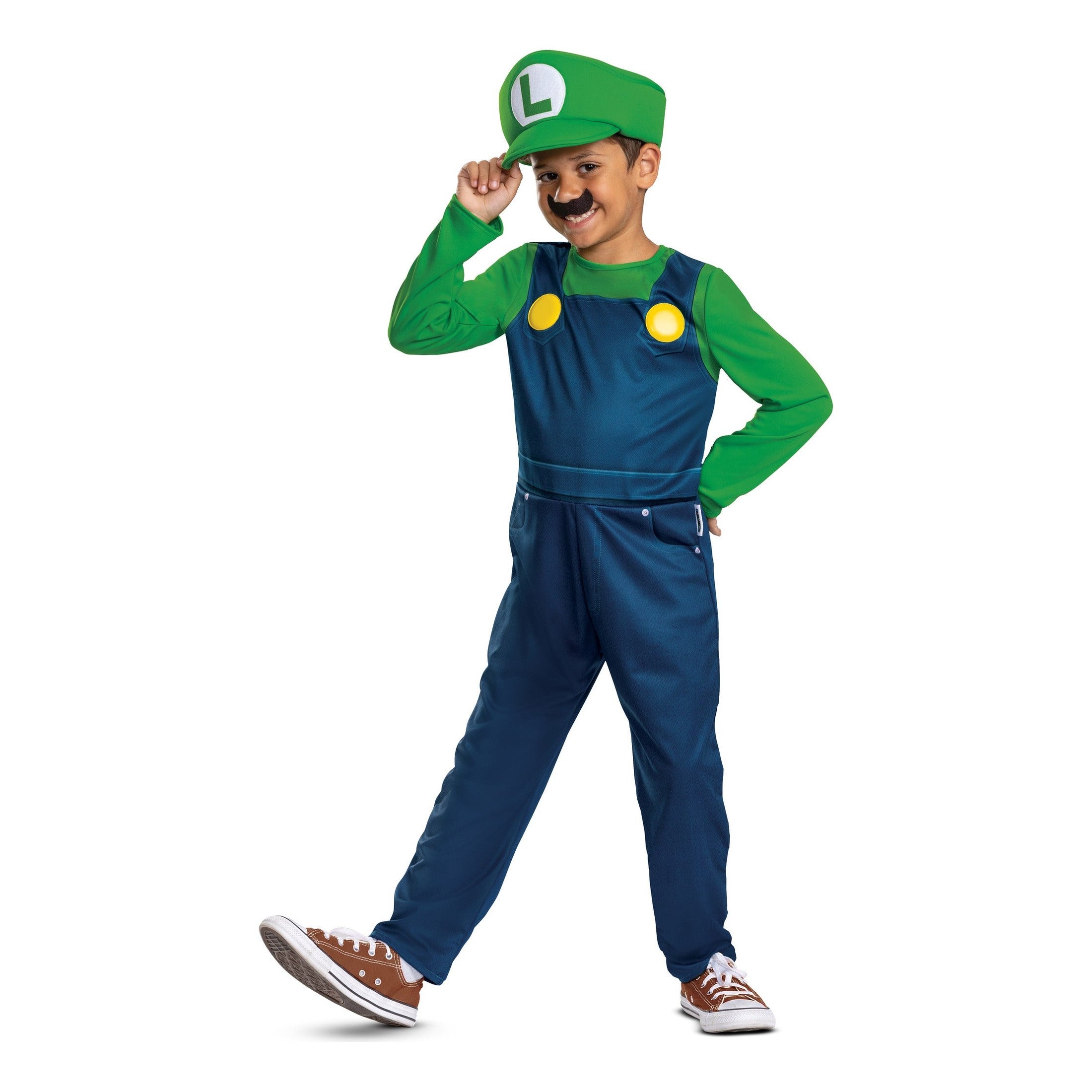 Super Mario Luigi Fancy Dress Costume 7-8 Years
